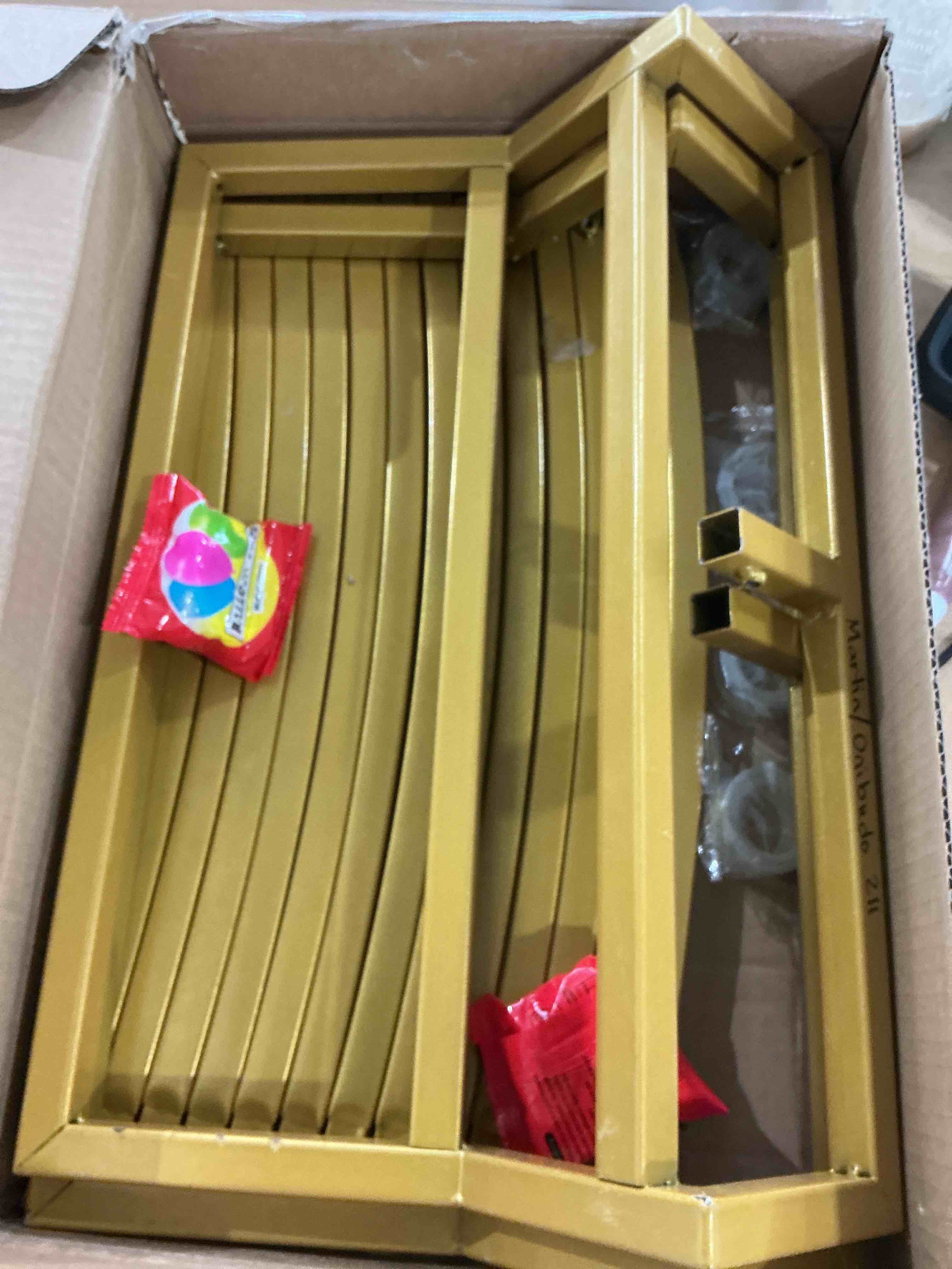 Condition photo showing Good Condition for Putros 8FT Gold Round Backdrop Stand Metal Circle Balloon Arch Frame Wedding Arch for Ceremony Birthday Party Anniversary Bridal Graduation Decoration 8FTx7FT (WxH) Gold