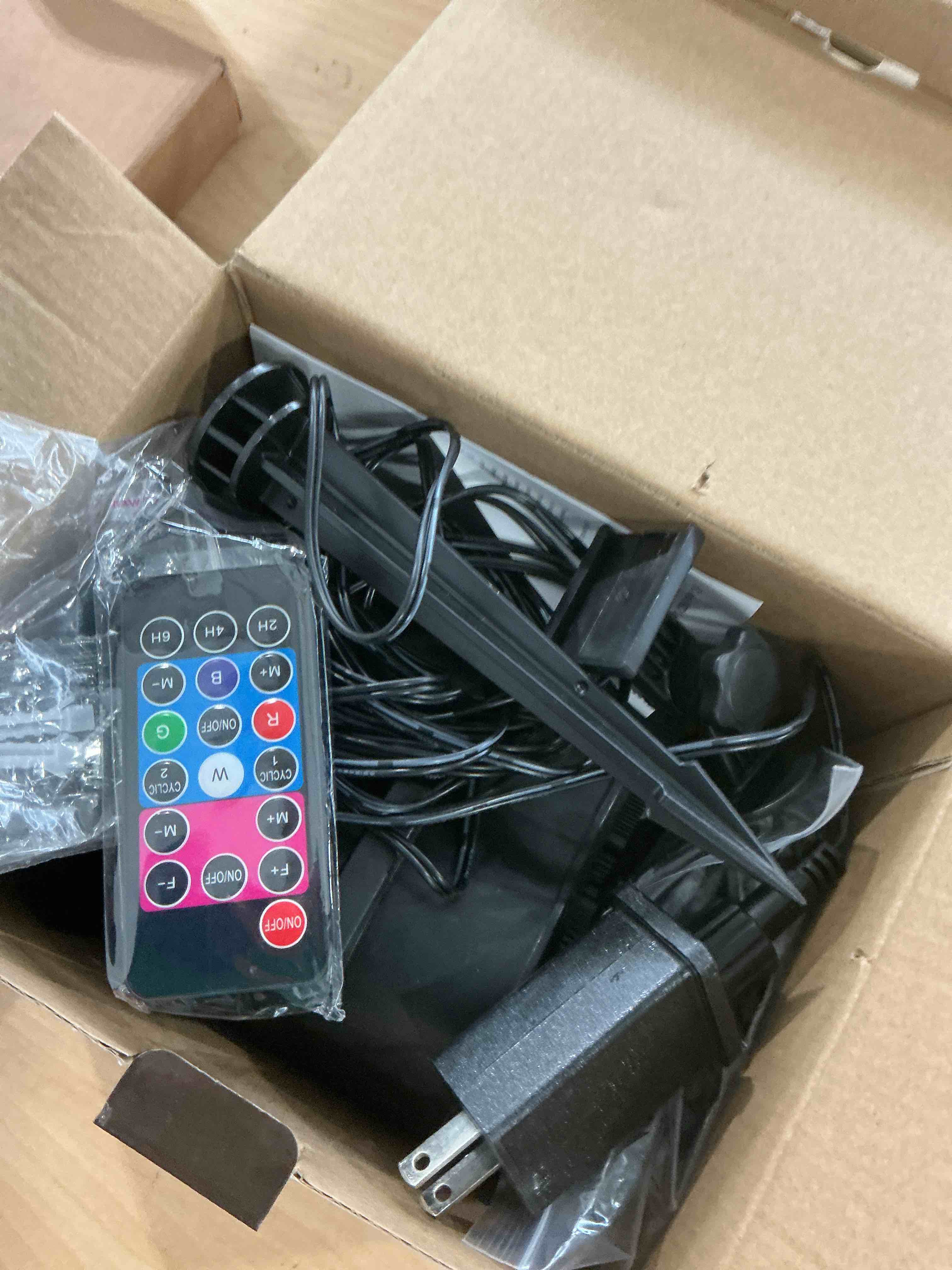 Condition photo showing Good Condition for 4-Large Pattern Halloween Christmas Projector Lights Outdoor, 29 Effects Holiday Projector Light Outdoor 2 in 1 with Remote, Christmas Decorations Lighting for Outside Home Party House Decor 4 Patterns