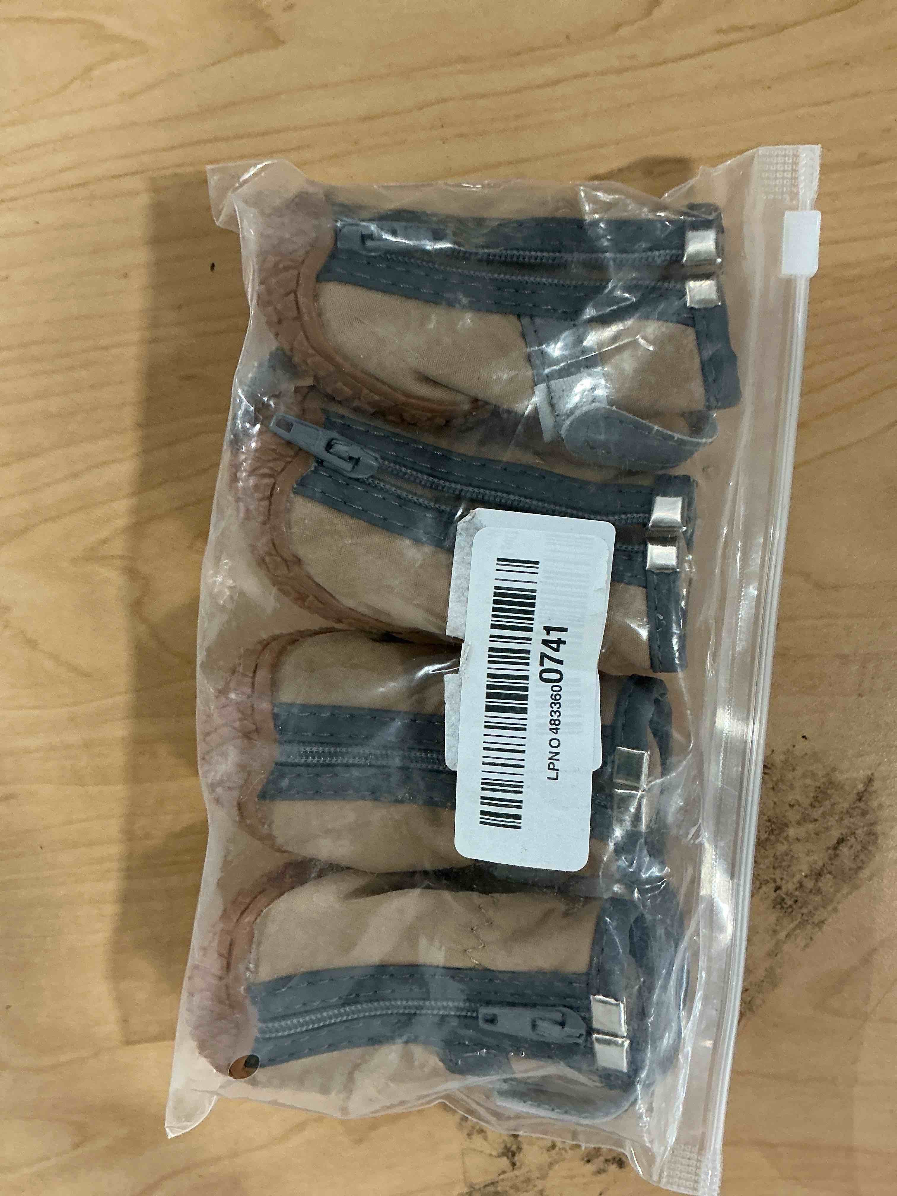 Condition photo showing Good Condition for dog shoes for small dogs, waterproof dog boots paw protector for hot pavement winter snow, dog booties with reflective strips rugged anti-slip sole for hardwood floors outdoor walking khaki size 3