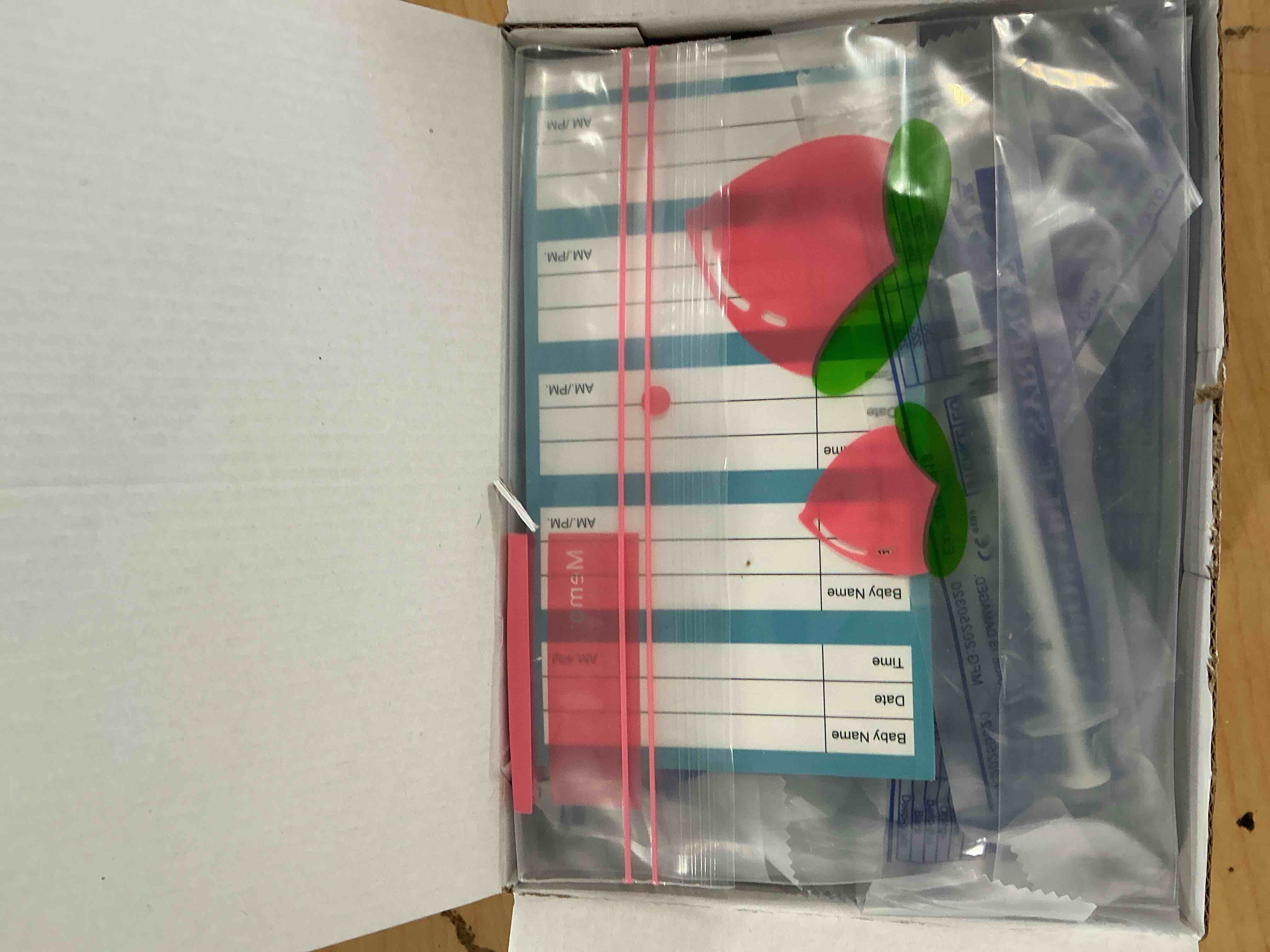 Condition photo showing New/Like New for 50 sets 1ml colostrum syringes with caps, colostrum collector kit include 50pcs 1ml sterile syringes, 1 measuring cup, 5 storage bags, 50 labels