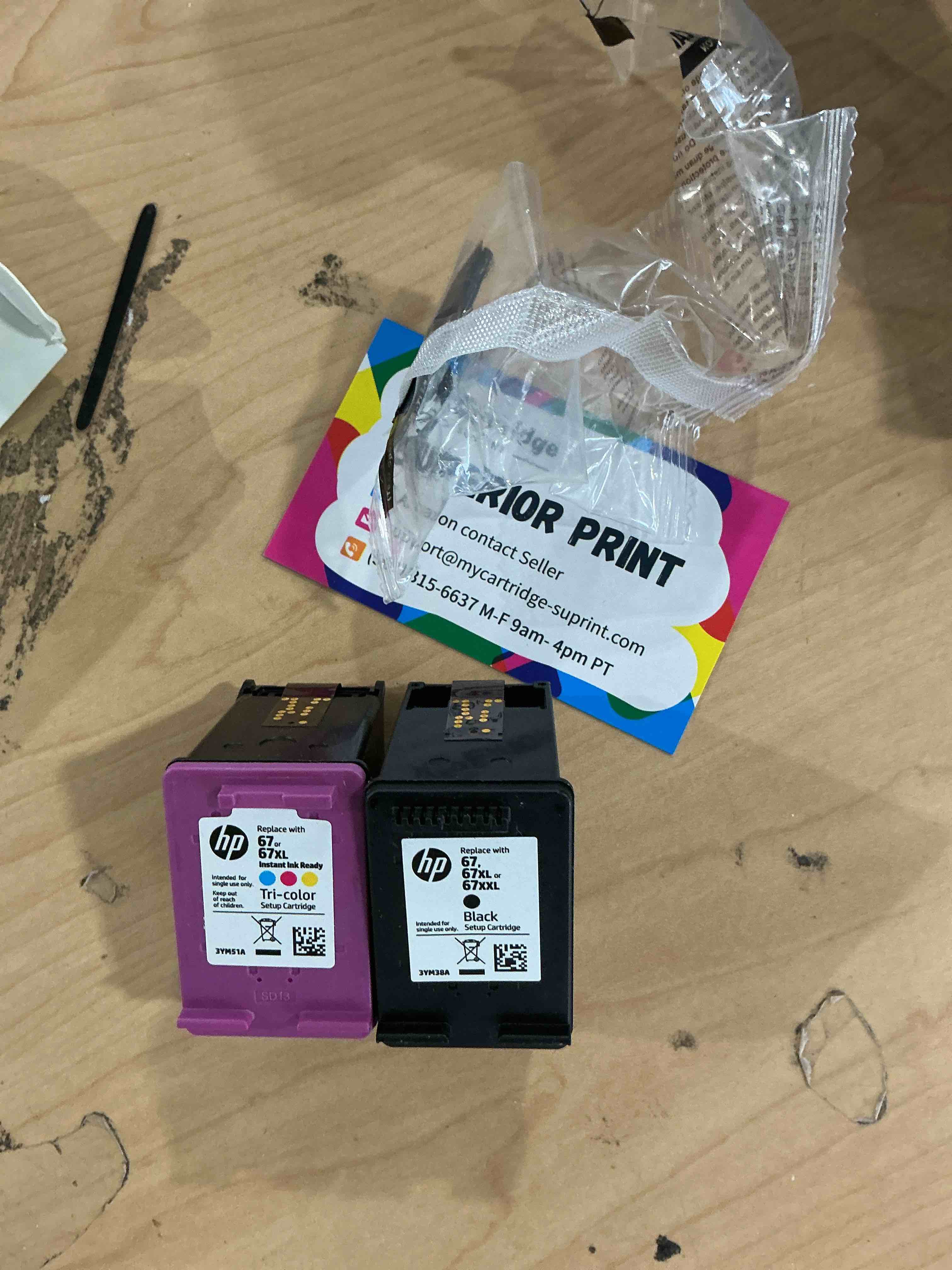 Condition photo showing Good Condition for 67xl hp printer ink for hp ink 67 replacement for hp 67 ink cartridges black/color combo pack hp67 deskjet 2755e 2855e 2700 2800e 2700e 4255e 4155e envy 6055e 6000 6455e 6400 printer ink hp 67 xl
