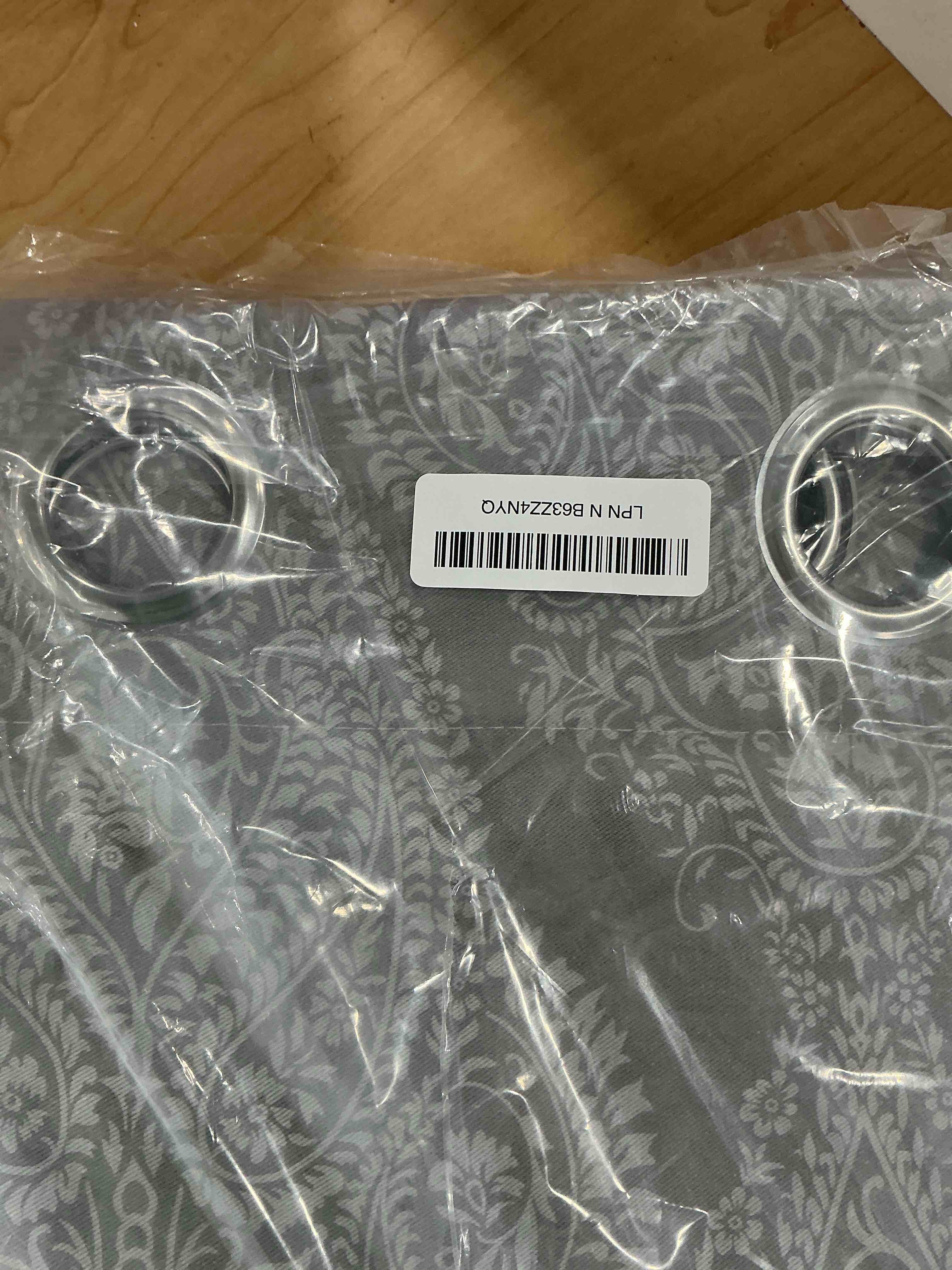 Condition photo showing New/Like New for hiasan grey ombre blackout curtains-damask patterned room darkening curtains with tiebacks, thermal insulated light blocking bedroom living room drapes 72 inch length, 2 panels, each panel 52 wide 52"w x 72"l (pack of 2) grey