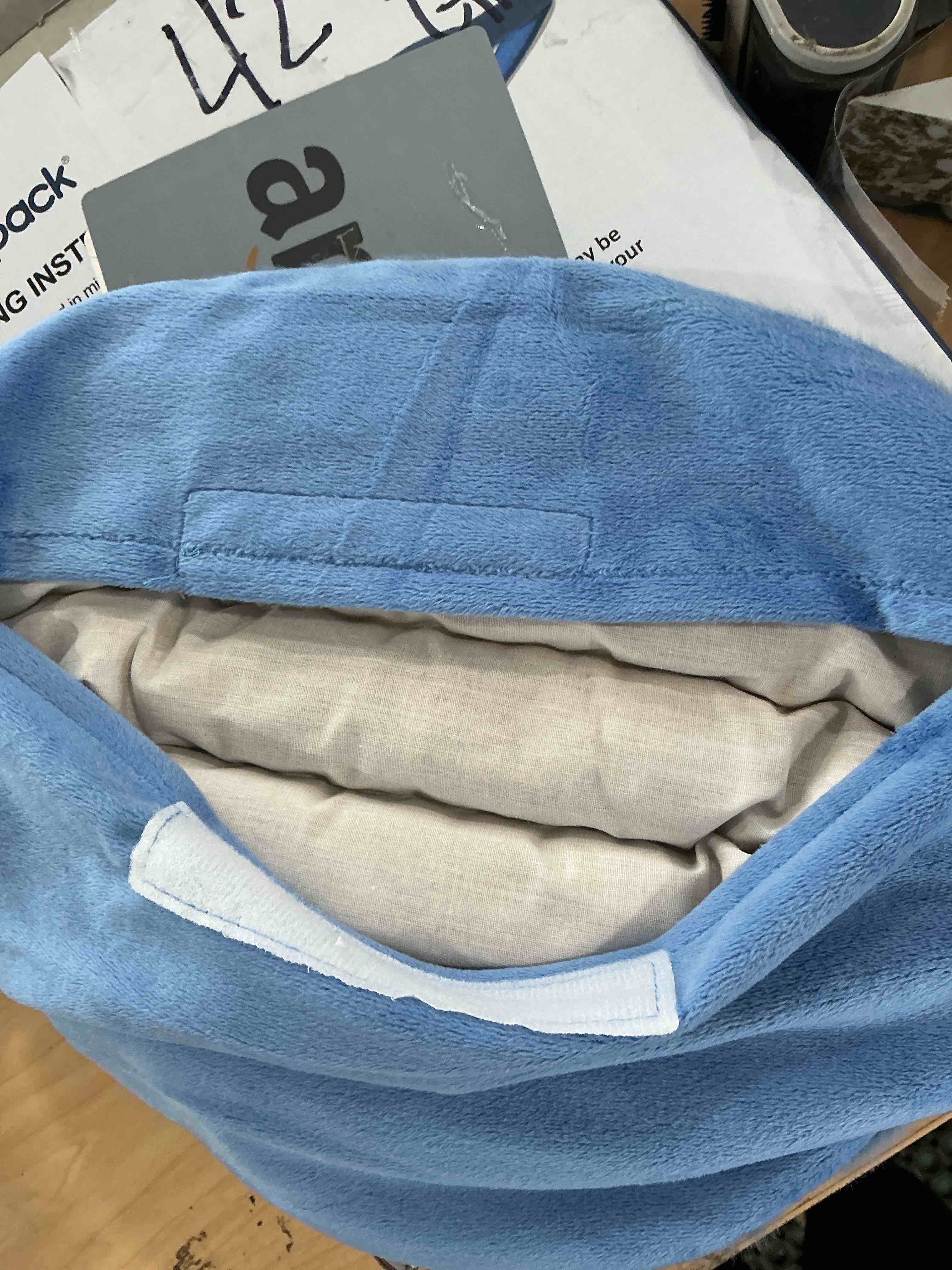 Condition photo showing Good Condition for microwave heating pad for back pain relief, washable microwavable hot compress therapy for sciatica surgery recovery, lower lumbar, waist warm compress, stomach, cramps, blue