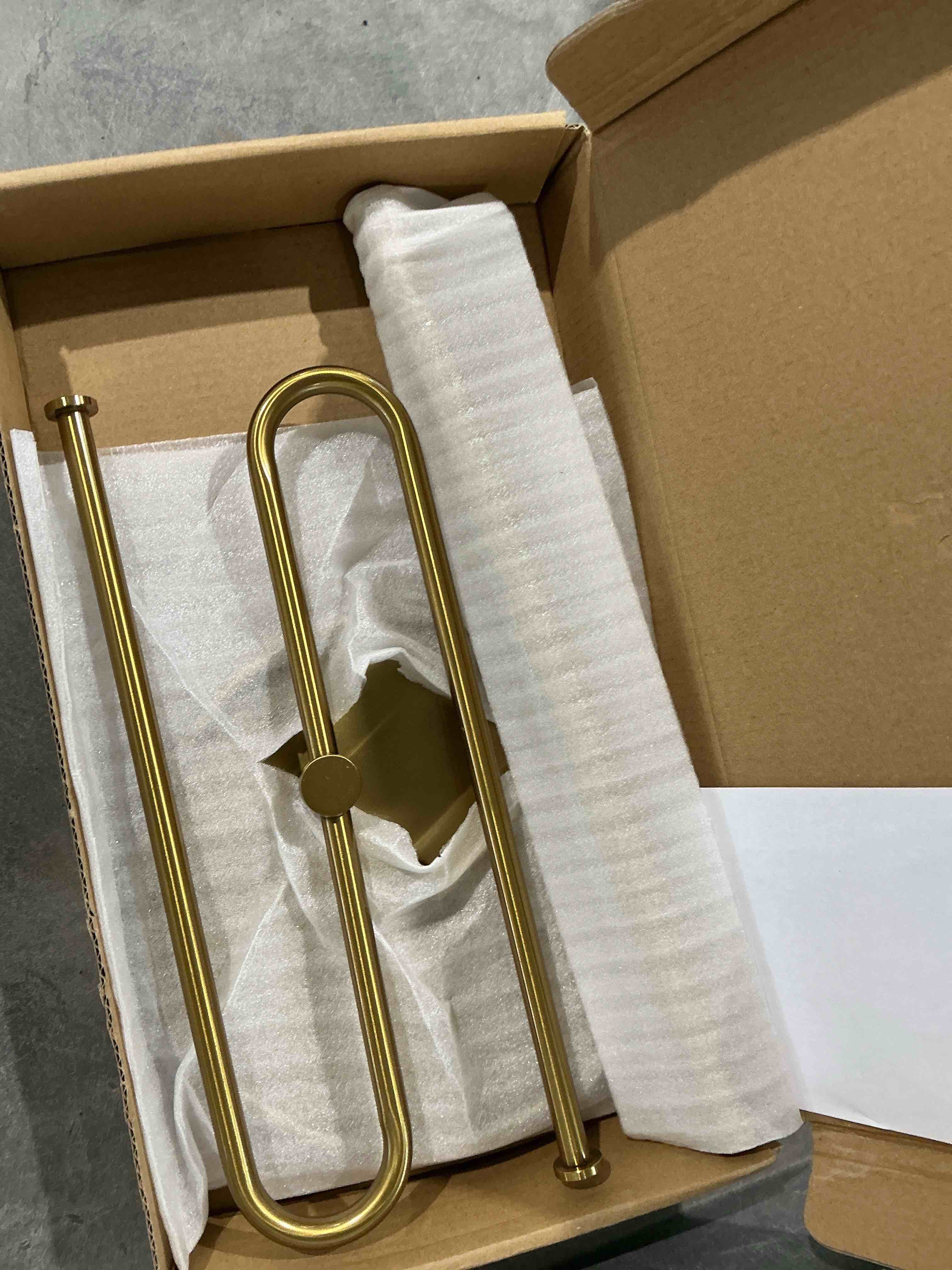 Condition photo showing Good Condition for bathroom hand towel holder stand gold, s-shape countertop towel standing, stainless steel towel rack bar holds 2 towels for kitchen gold 14 inch