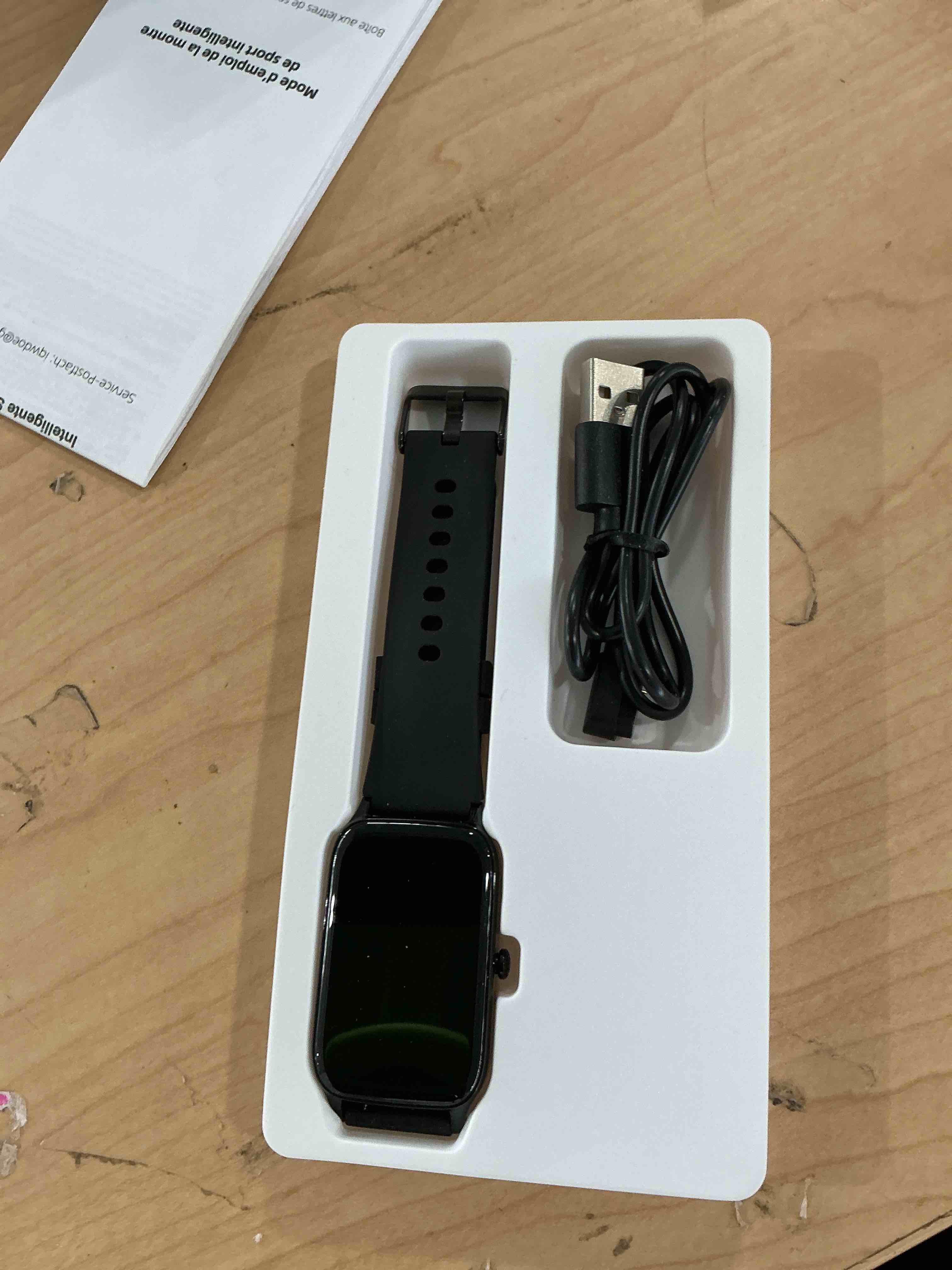 Condition photo showing New/Like New for smart watch for men women, 1.57" smartwatch (answer/make call) , fitness tracker with 110+ sport modes, heart rate/sleep monitor, ip68 waterproof, bluetooth calls, smartwatches for android ios black a-black
