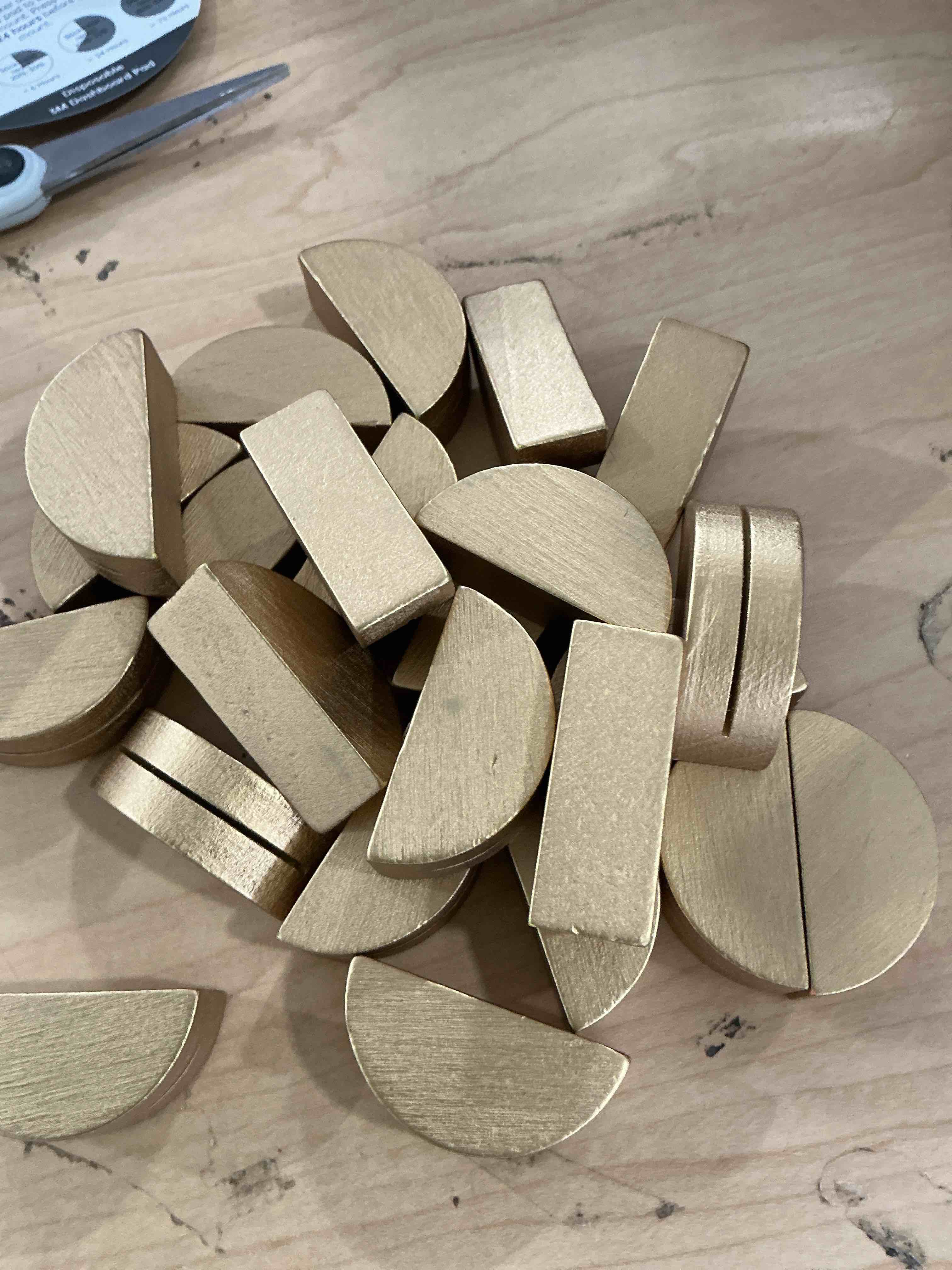 Condition photo showing New/Like New for 24 pcs gold table number holders place card wooden indoor lightweight wedding table name holder semicircular design stands office tag photo menu clips banquet birthday party restaurant