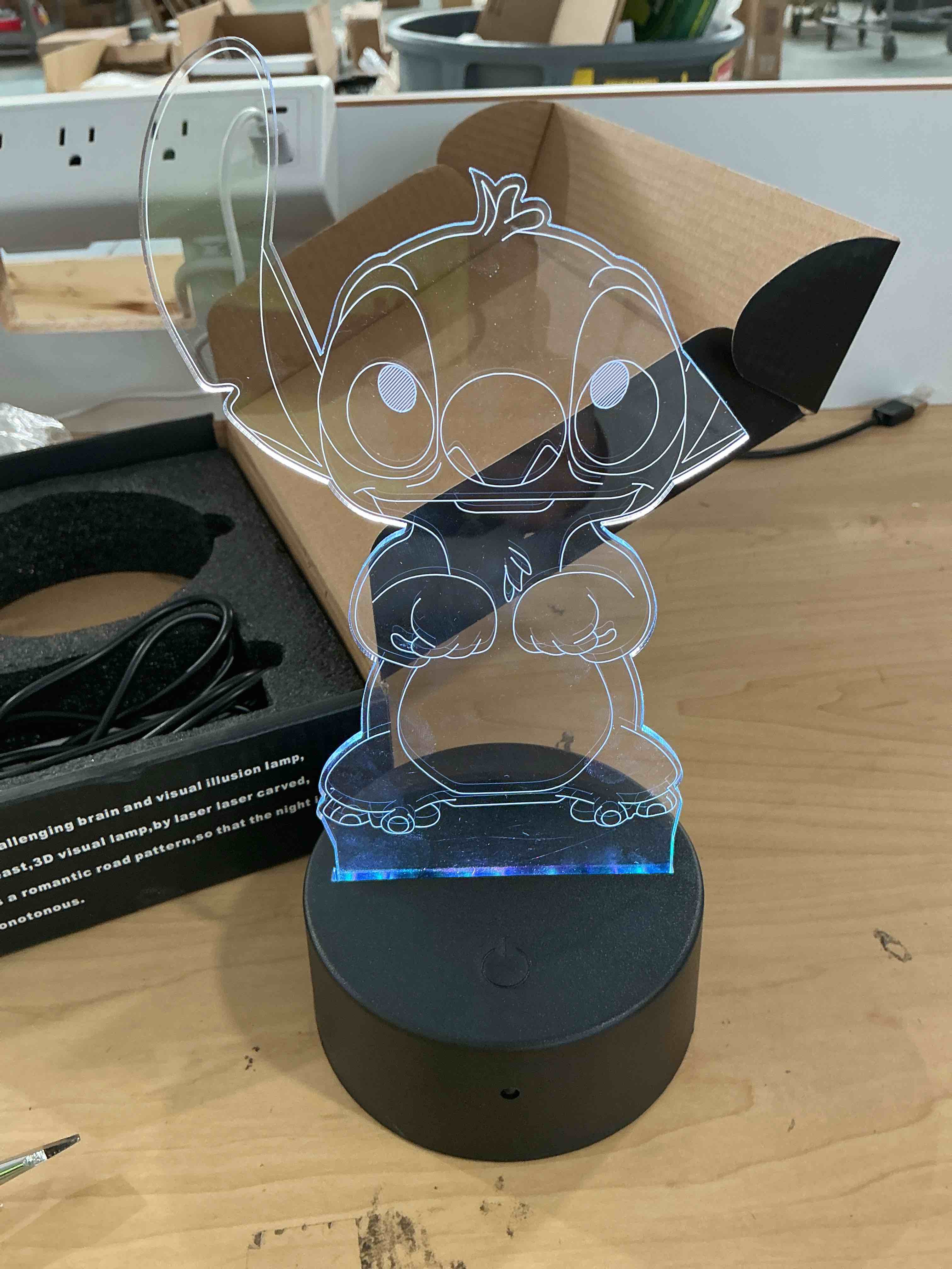 Condition photo showing Good Condition for 3d illusion night light, 16 color night light - 3d led intelligent remote control lamp for children's room decoration and children's gifts 3d night light