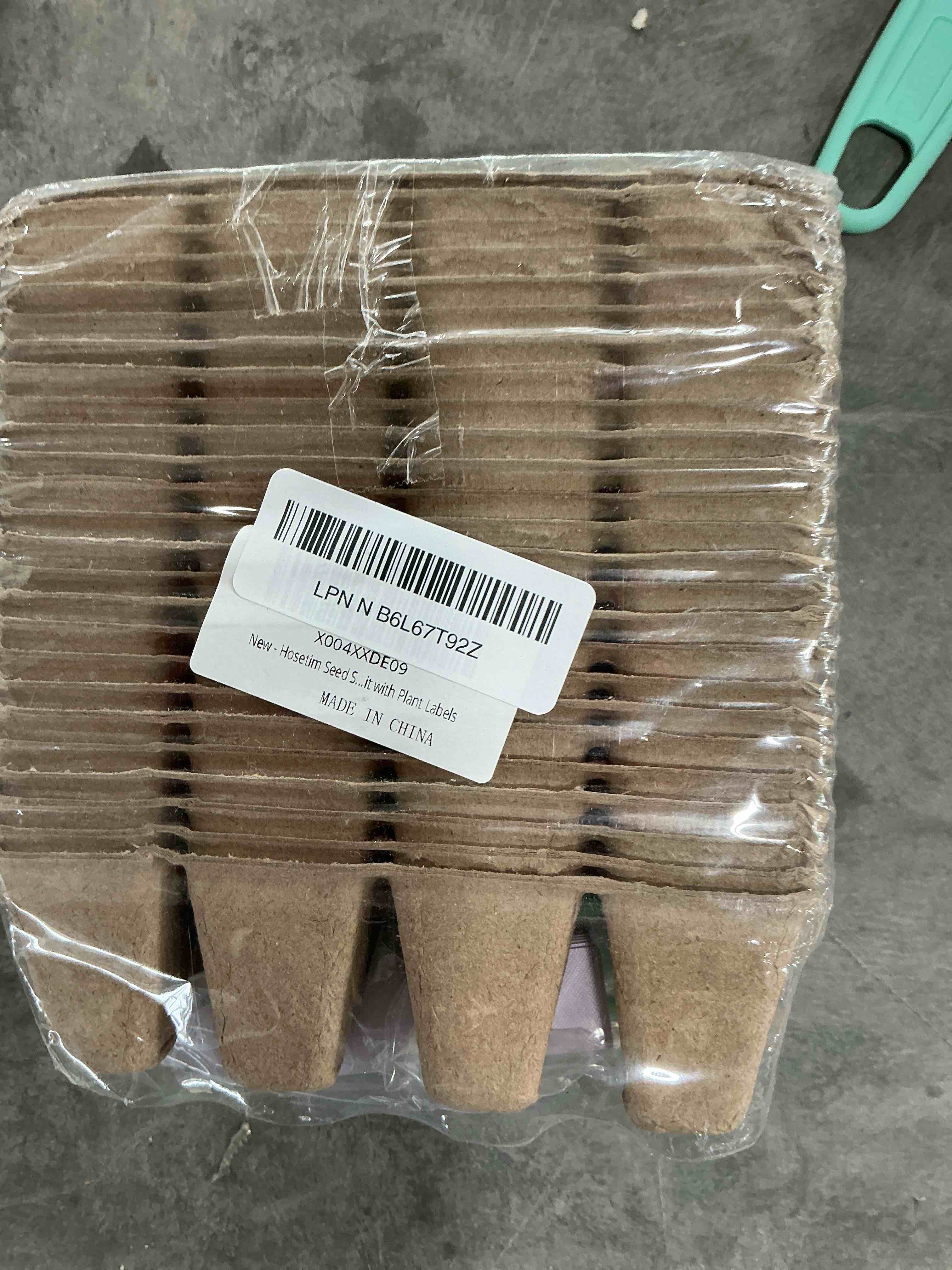 Condition photo showing New/Like New for seed starter tray - 300 cells biodegradable peat pots for seedlings, 25 packs garden germination seedling starter trays with drain holes, organic seed starter kit with plant labels(khaki)