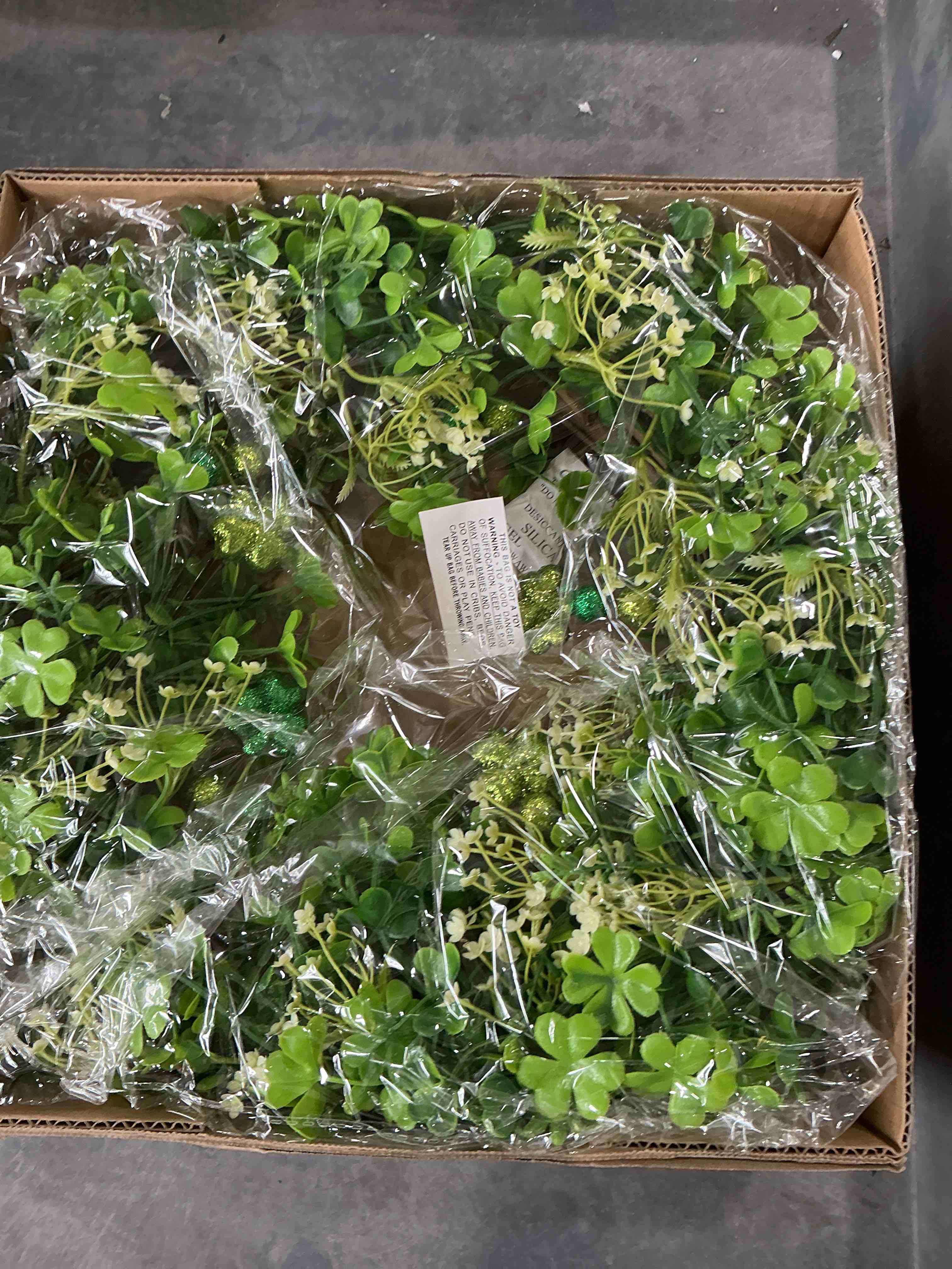 Condition photo showing New/Like New for thick & timer - st patricks day decorations, 18 inch st patricks day shamrock wreaths for front door with 20 green lights glitter clover berries spring wreath irish st. patrick's day door decorations