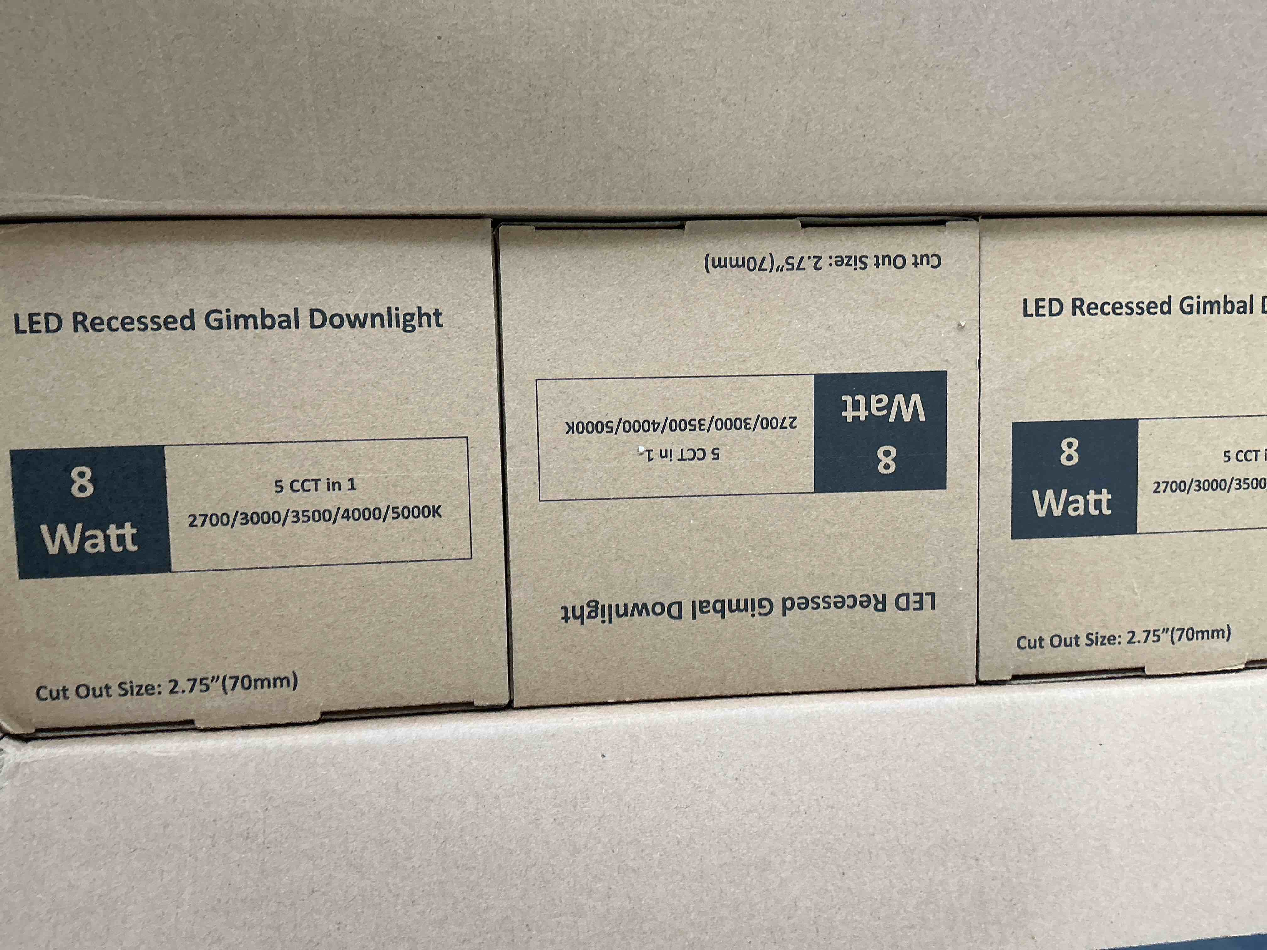 Condition photo showing New/Like New for premium canless recessed gimbal downlight rotatable-spotlight 5 cct 4 inch eyeball ceilling potlight, dimmable lights fixture with junction box, 8w, white round trim, with baffle, 6p 4 inch white