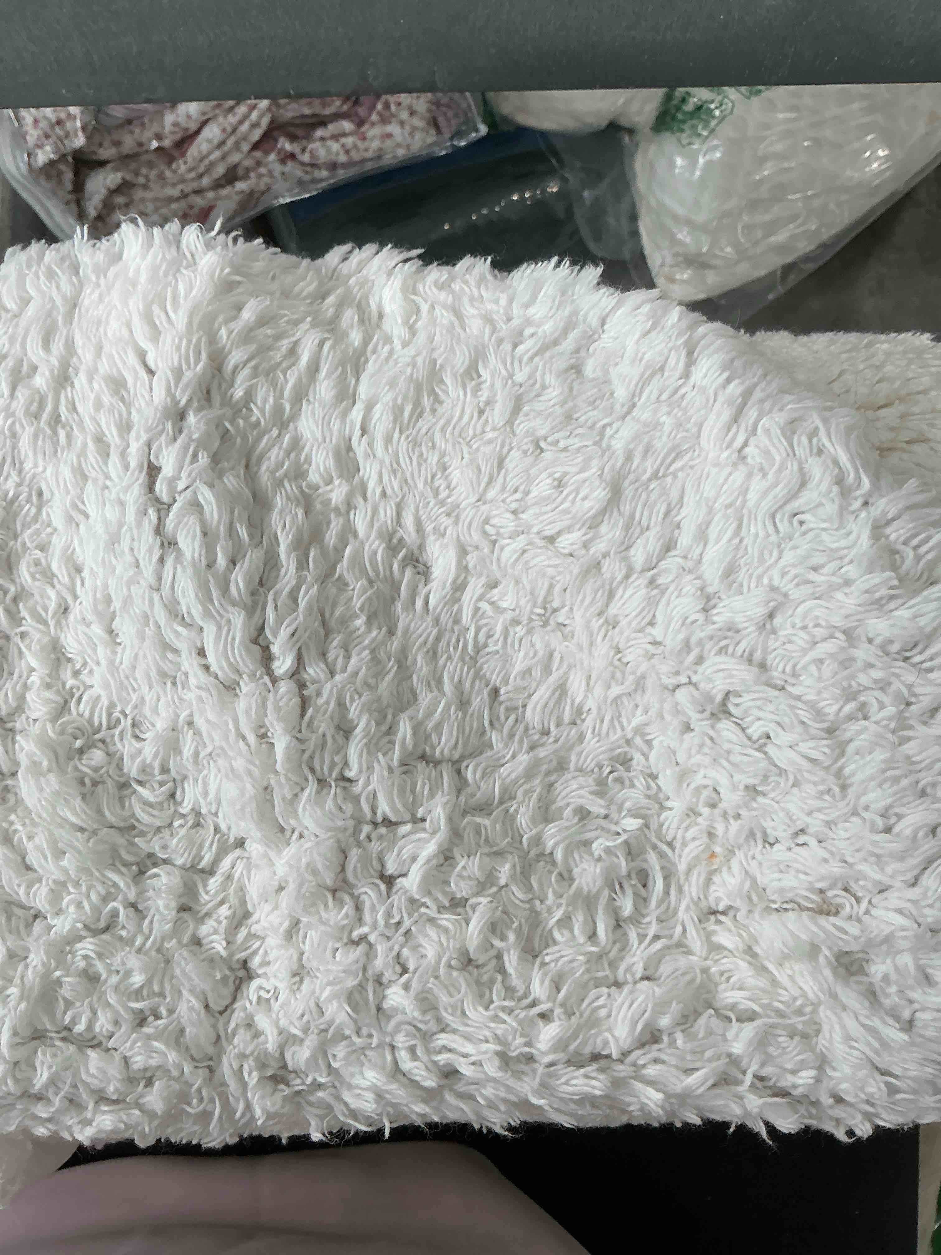 Condition photo showing Good Condition for white in color better trends 100% cotton 20x60 long runner bath mat extra soft non-slip bath rug water absorbent washable for bathroom floor tub shower white shaggy border collection oeko-tex certified