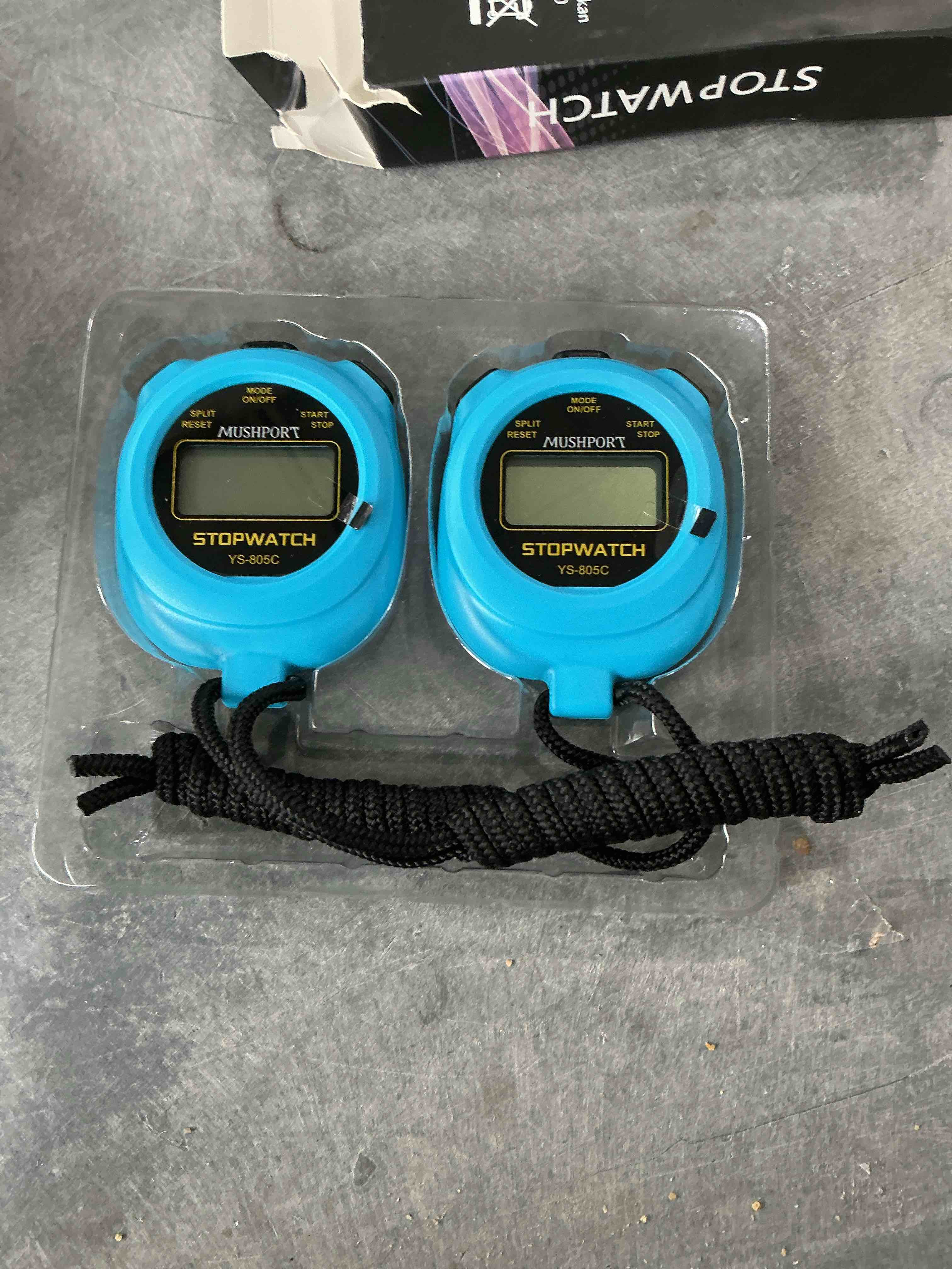 Condition photo showing New/Like New for 2 pack digital stopwatch timer with on/off countdown, aaa battery included, large display simple stop watch for sports coaches pe-teacher referees blue