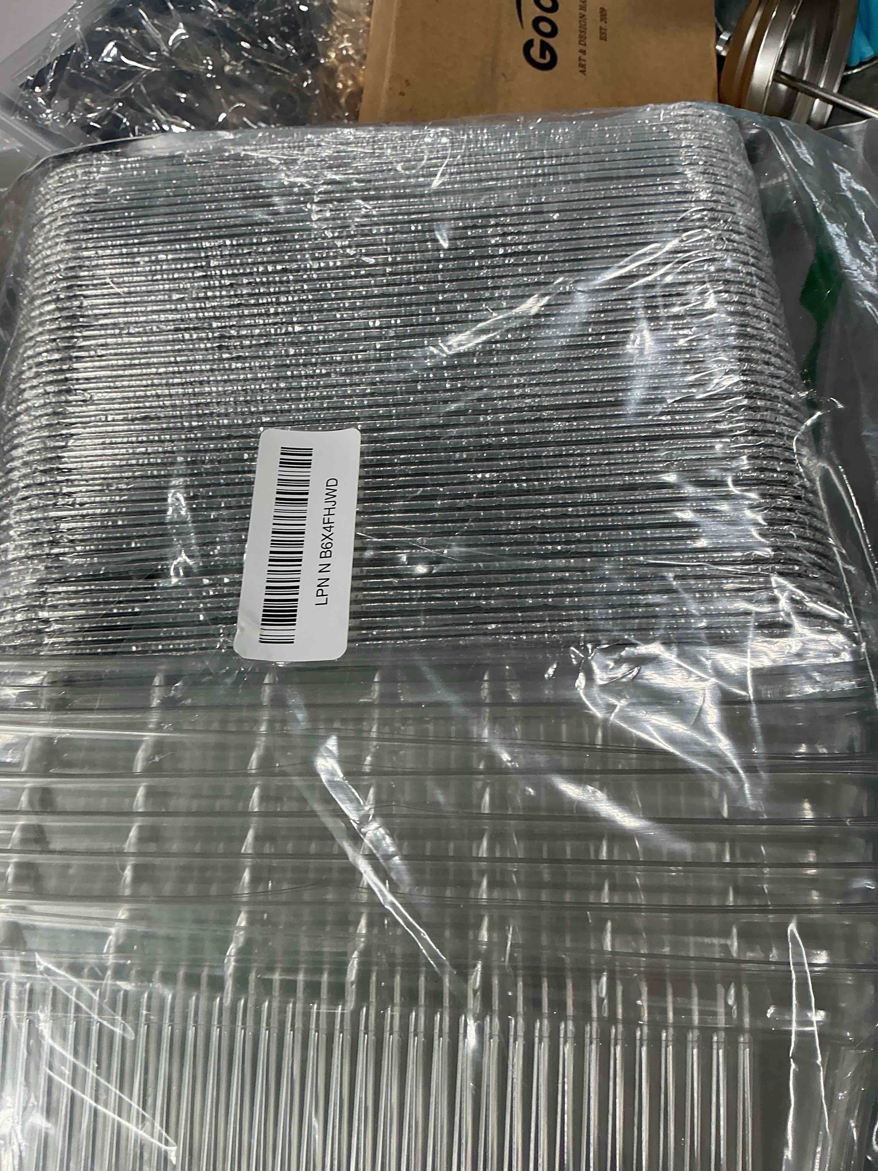 Condition photo showing New/Like New for disposable loaf pans with lids, 50 pack, 8.5x4.5" bread pans, food storage containers, heavy-duty 2lb aluminum loaf pans, pastry boxes, perfect for baking storing and street treats takeout 2 lb