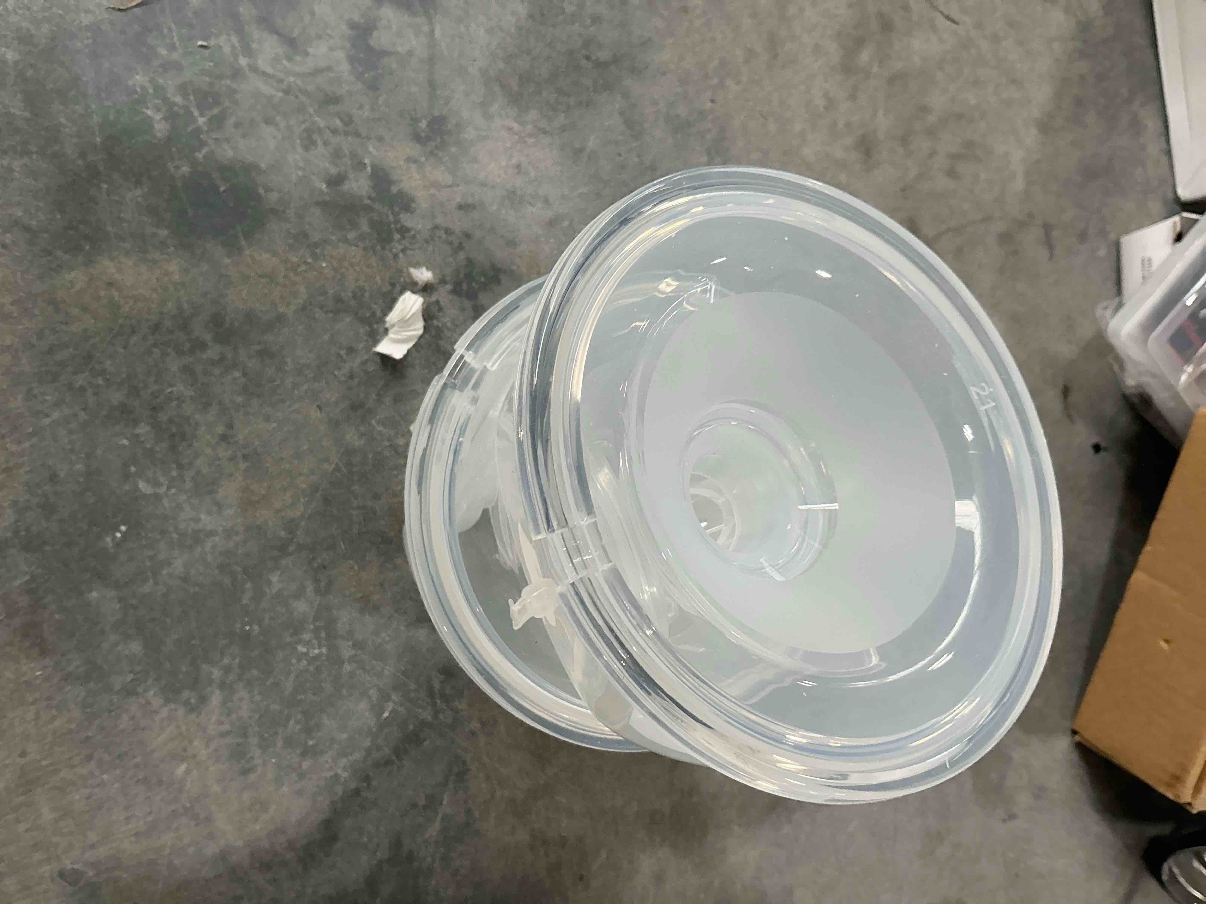 Condition photo showing Good Condition for hands-free wearable universal milk collection cups compatible with momcozy s9 pro|s12 pro and zomee/spectra/medela/lansinoh/babybuddha breast pump, parts/accessories replacement 21mm collector cup