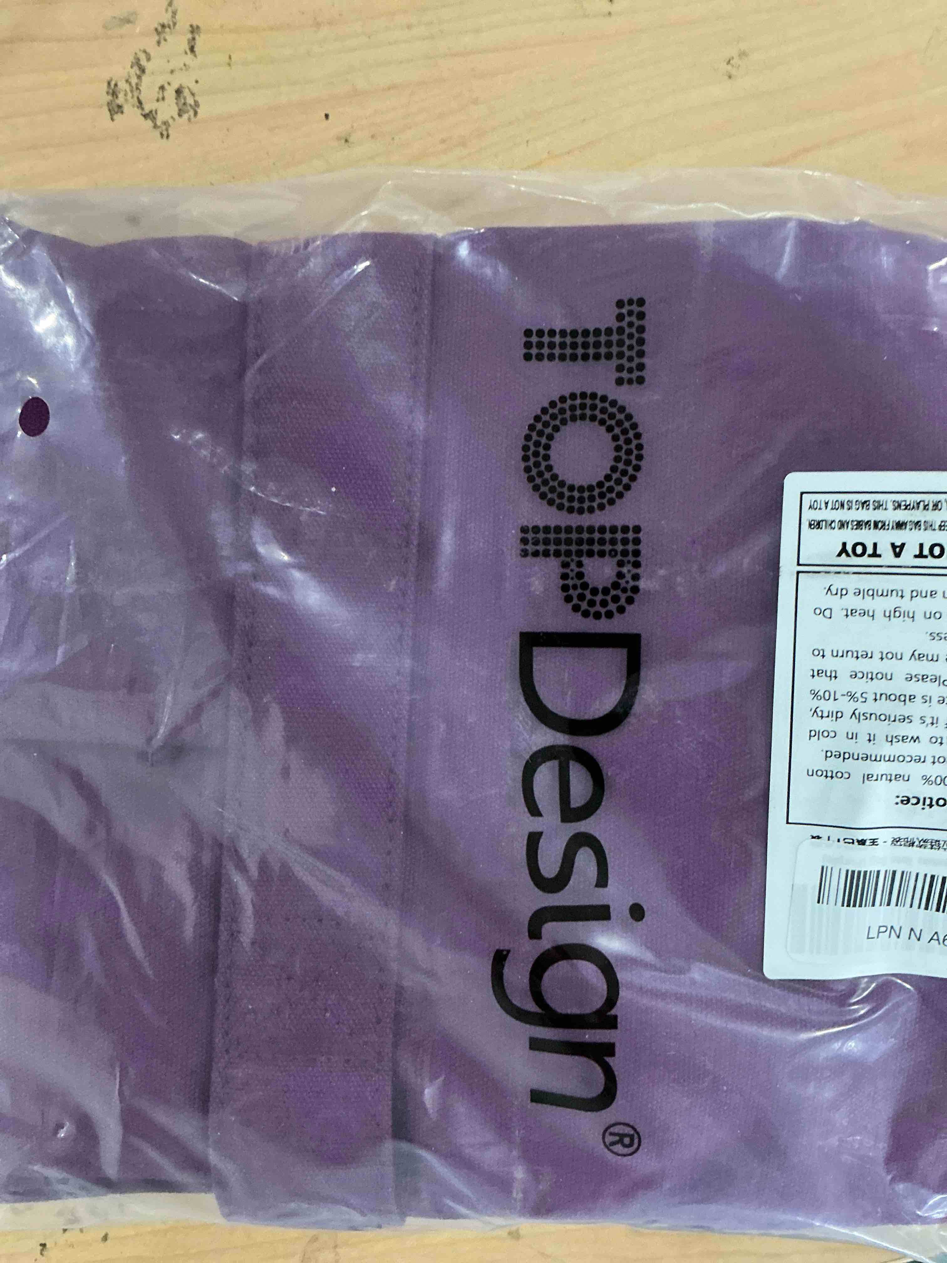 Condition photo showing New/Like New for topdesign 1-pack canvas tote bags with an external pocket, reusable grocery shopping bags, top zipper closure, daily essentials (purple) purple 1