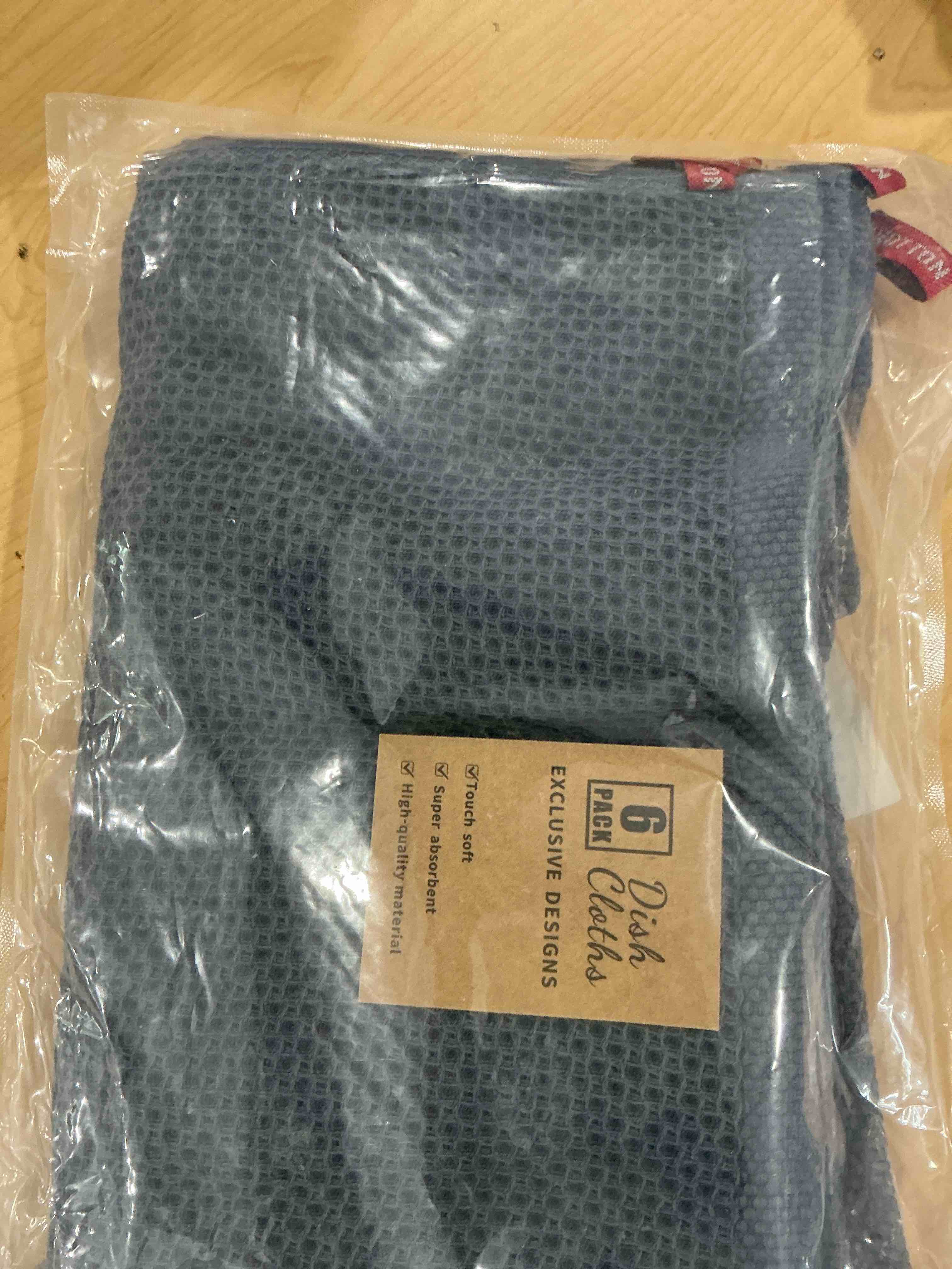 Condition photo showing New/Like New for homaxy 100% cotton waffle weave kitchen dish cloths, ultra soft absorbent quick drying. dish. towels., 12x12 inches, 5 pack, dark grey dark grey 12 x 12 - 6 pack