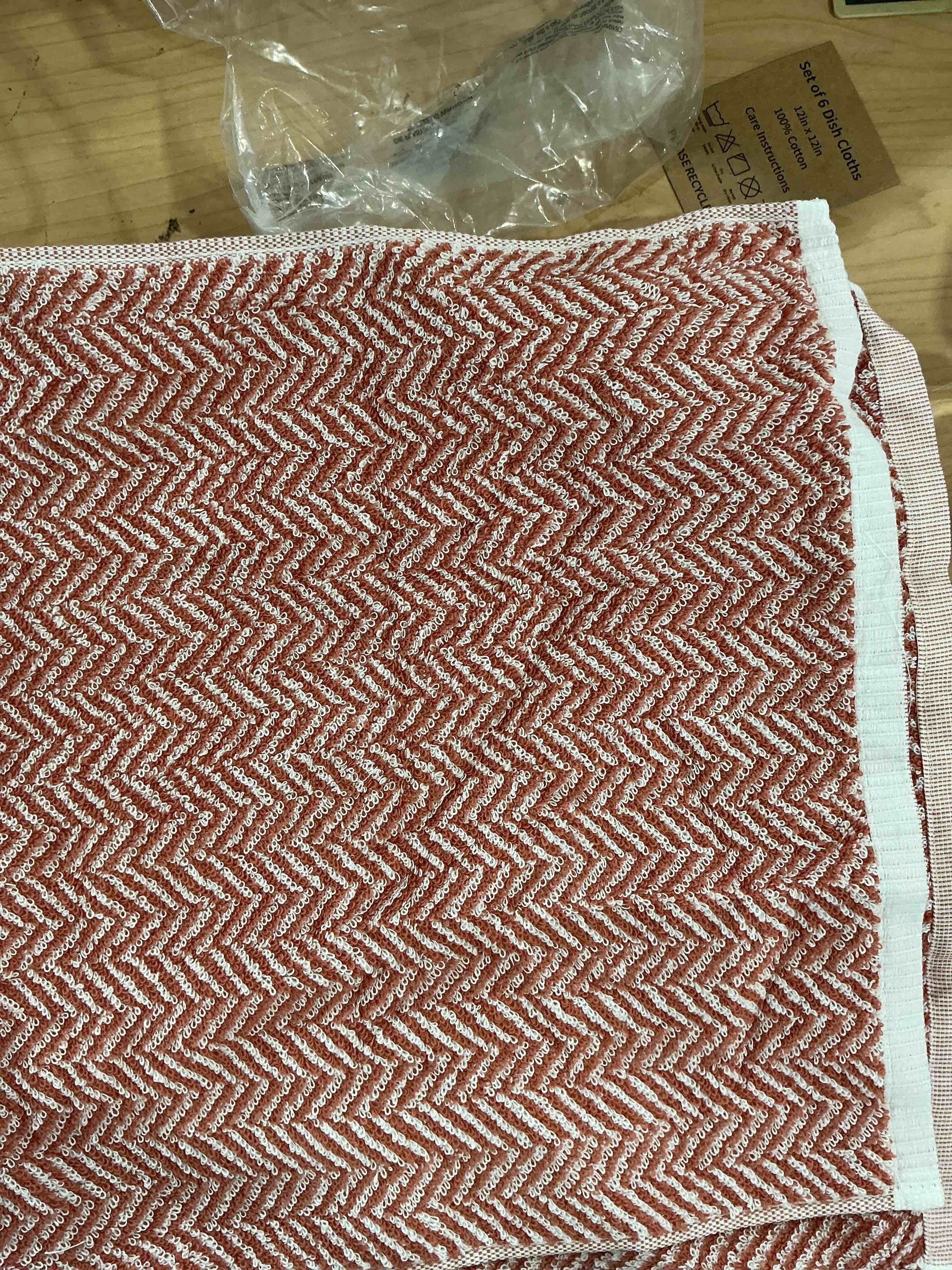 Condition photo showing Good Condition for cleanbear hand towels for bathroom with herringbone stripes, decorative hand towel set, 100% cotton, 13 x 28 in (2, light-coral) coral 2