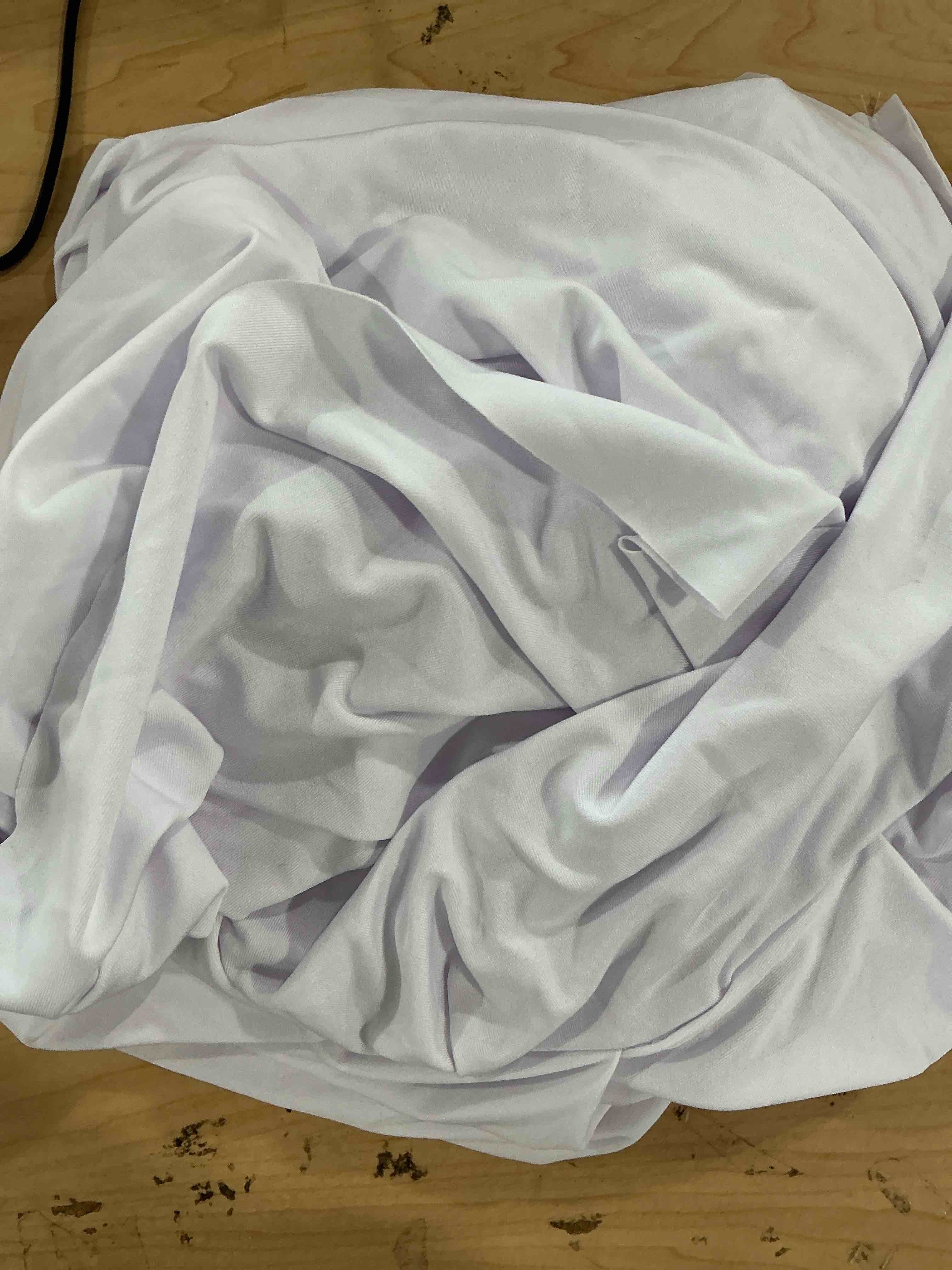 Condition photo showing Good Condition for 34x34 inch white spandex square tablecloth,wrinkle free white fitted table cloth for square tables,washable pleated table cover for wedding birthday cocktail party buffet dinner camping white 34" x 34" (square)
