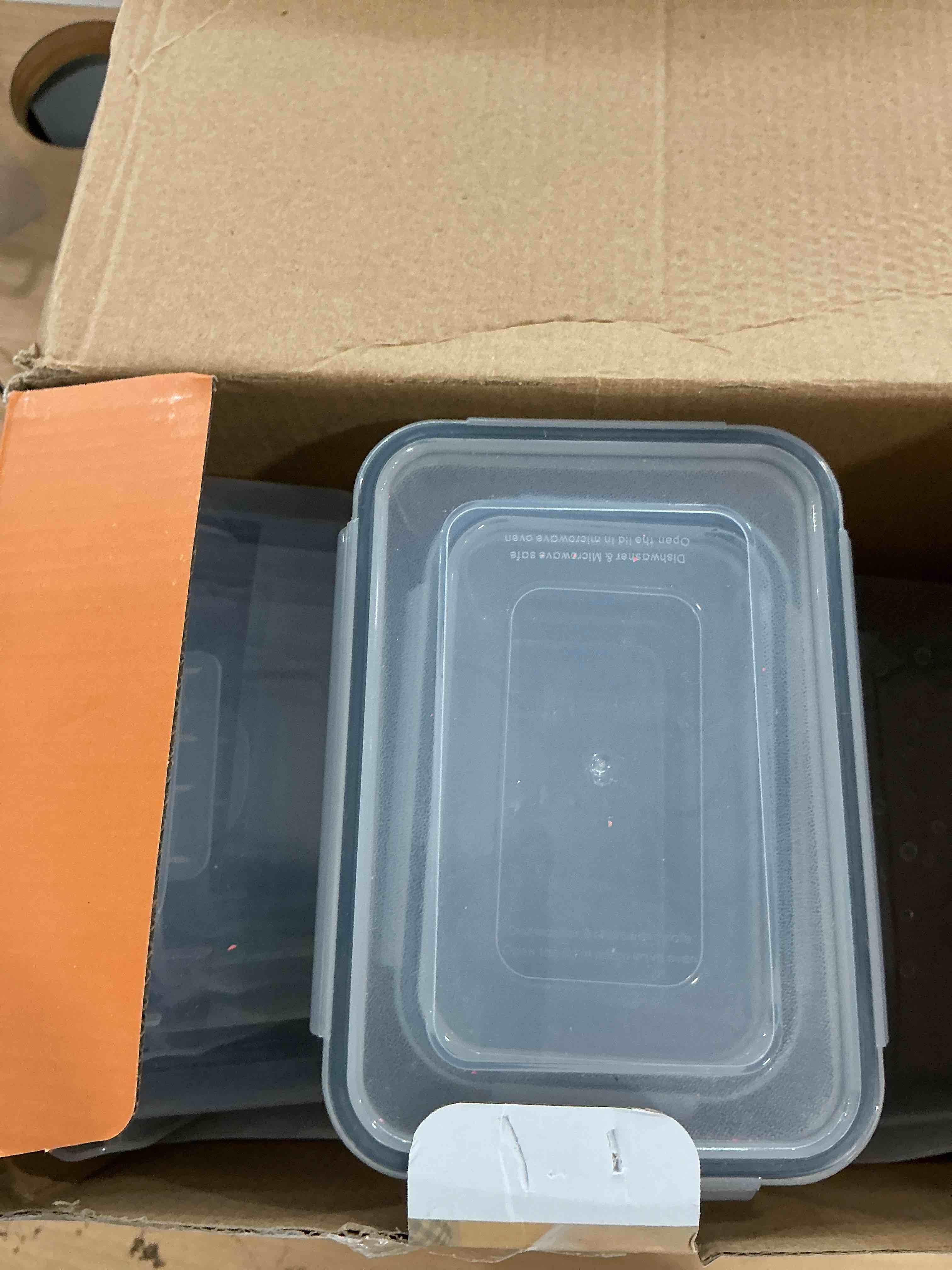 Condition photo showing Good Condition for 40 pcs food storage containers with lids airtight (20 containers & 20 lids), plastic storage meal prep container-stackable 100% leakproof & microwave organization and storage sets, lunch containers transparent-20