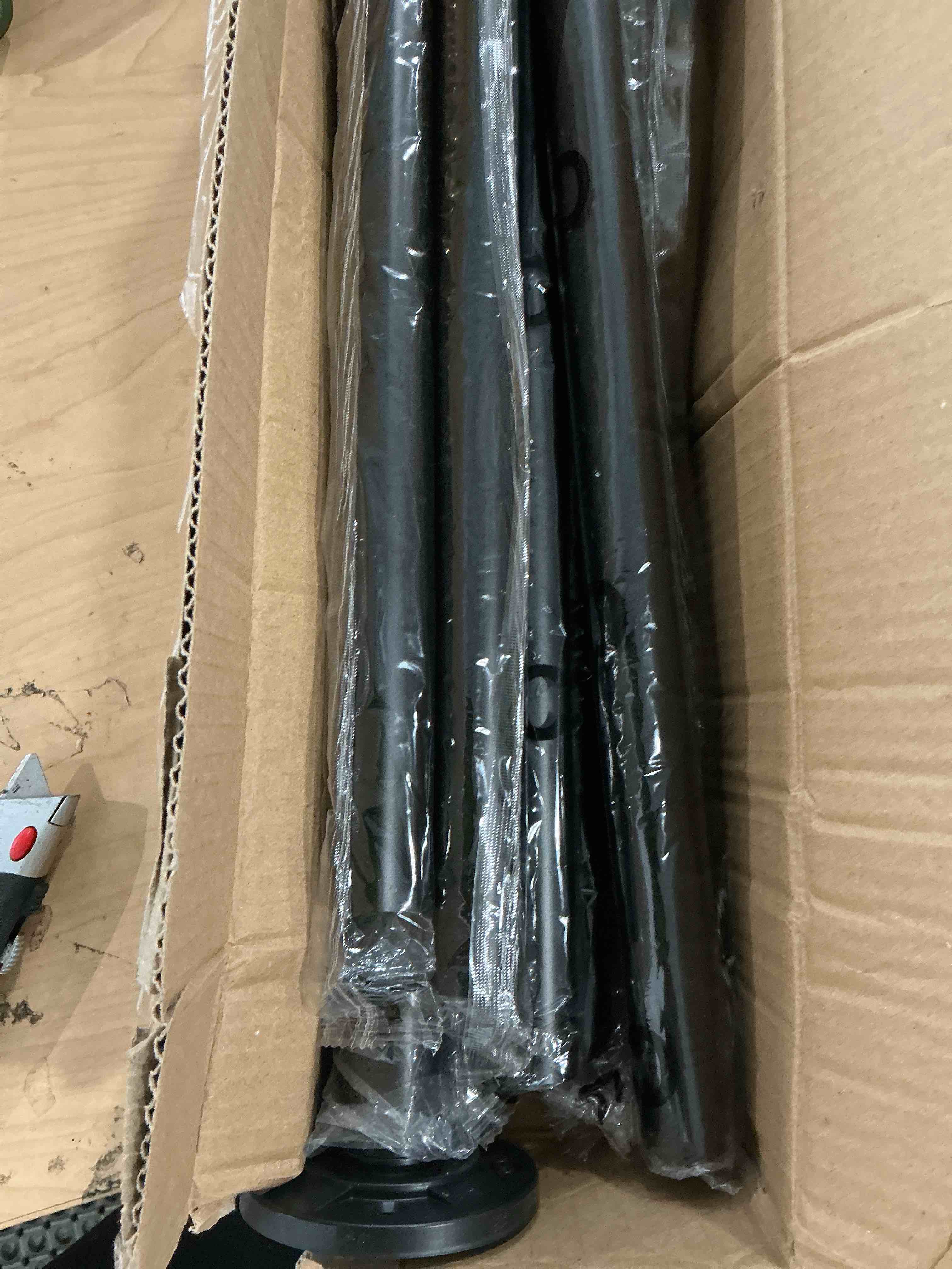 Condition photo showing New/Like New for tension curtain rod 31 to112 in extra long curtain rod adjustable pole heavy duty spring matte black shower curtain rod for bathroom windows room divider never rust anti-slip 31-112" matte black