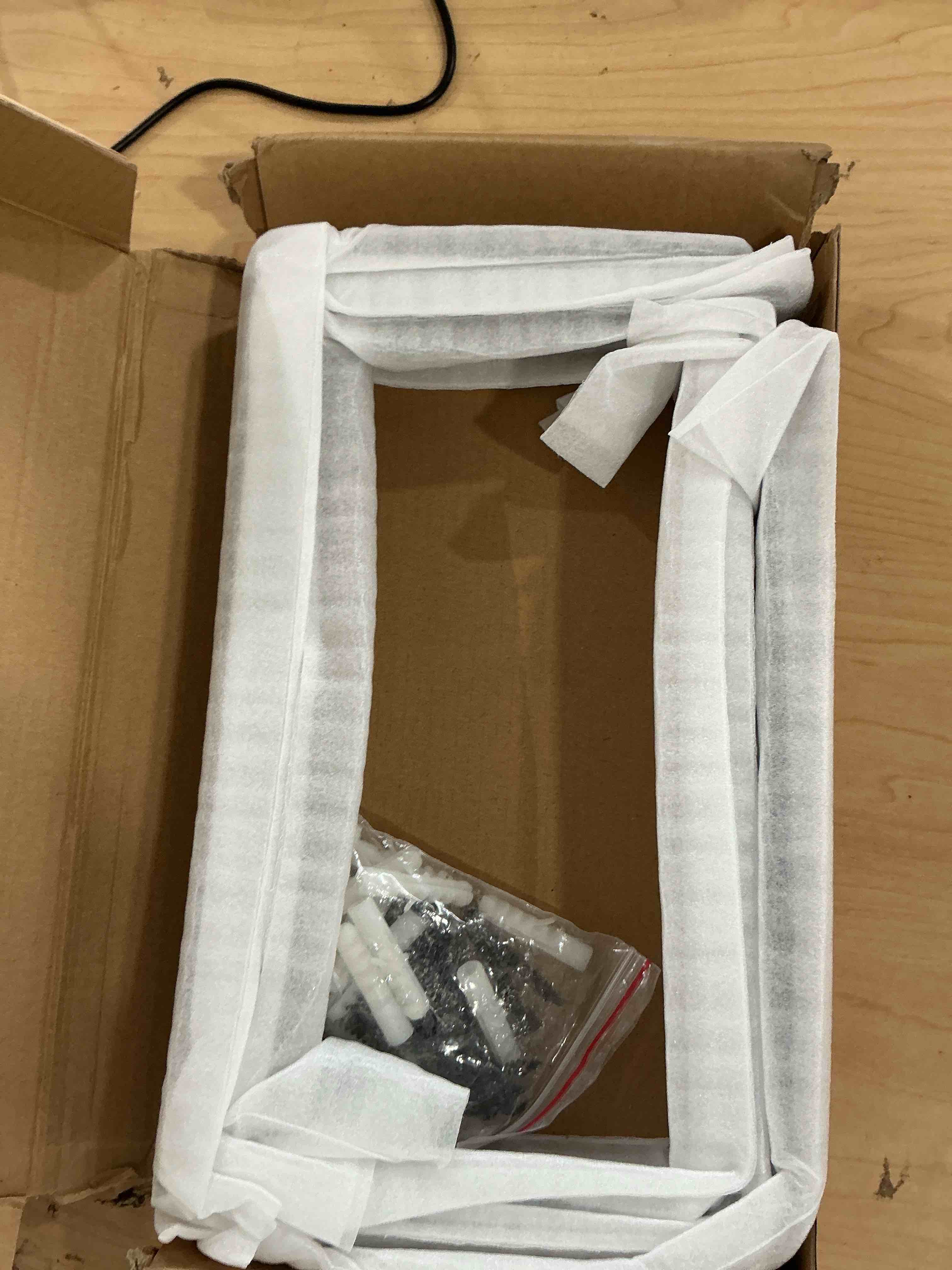 Condition photo showing New/Like New for heavy duty shelf brackets 10 inch, 6 pack floating shelf brackets, l wall shelf bracket for diy decorative with mounting hardware l 10" x h 6" x w1.5" black 6 pack