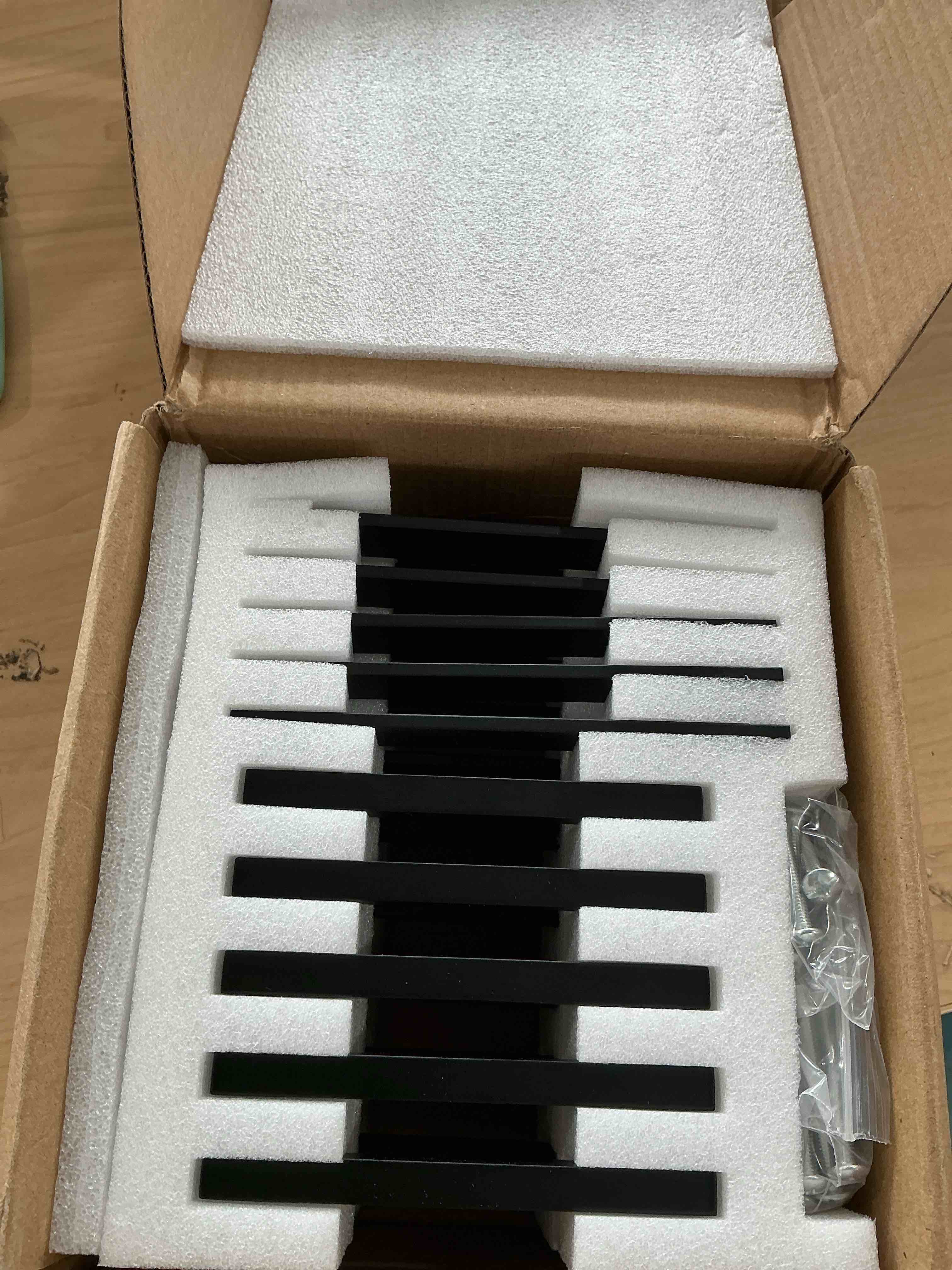 Condition photo showing Good Condition for tunny 10 pack square solid cabinet handles-3.8"/96mm screw spacing matte black furniture hardware handles for kitchen cabinets bedroom dresser wardrobe cabinet pulls 3.8"(96mm)hole center-10pcs contain backplate matte black