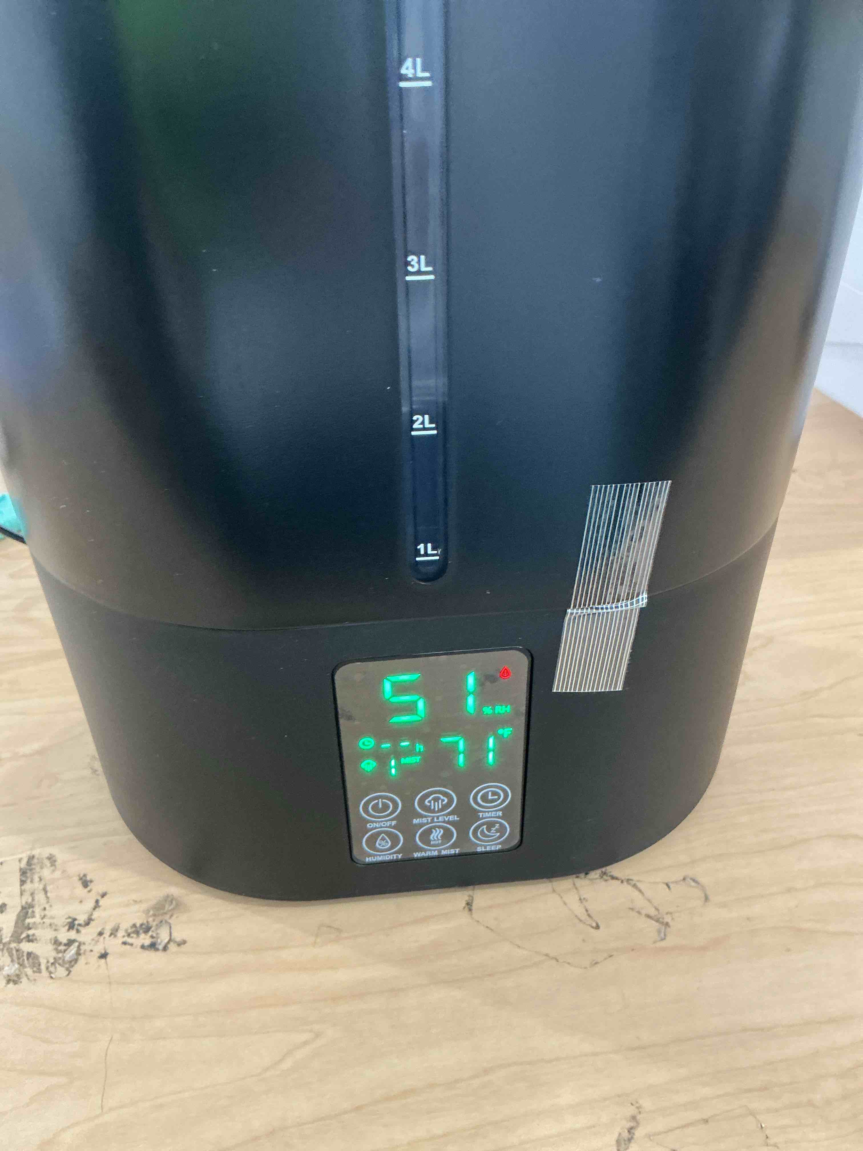 Condition photo showing Good Condition for 6l humidifiers for bedroom large room home,cool and warm humidifier for baby and plants hot mist top fill desk humidifiers oil diffuser,quiet,adjustable mist,360°nozzle-black(2026 upgraded)