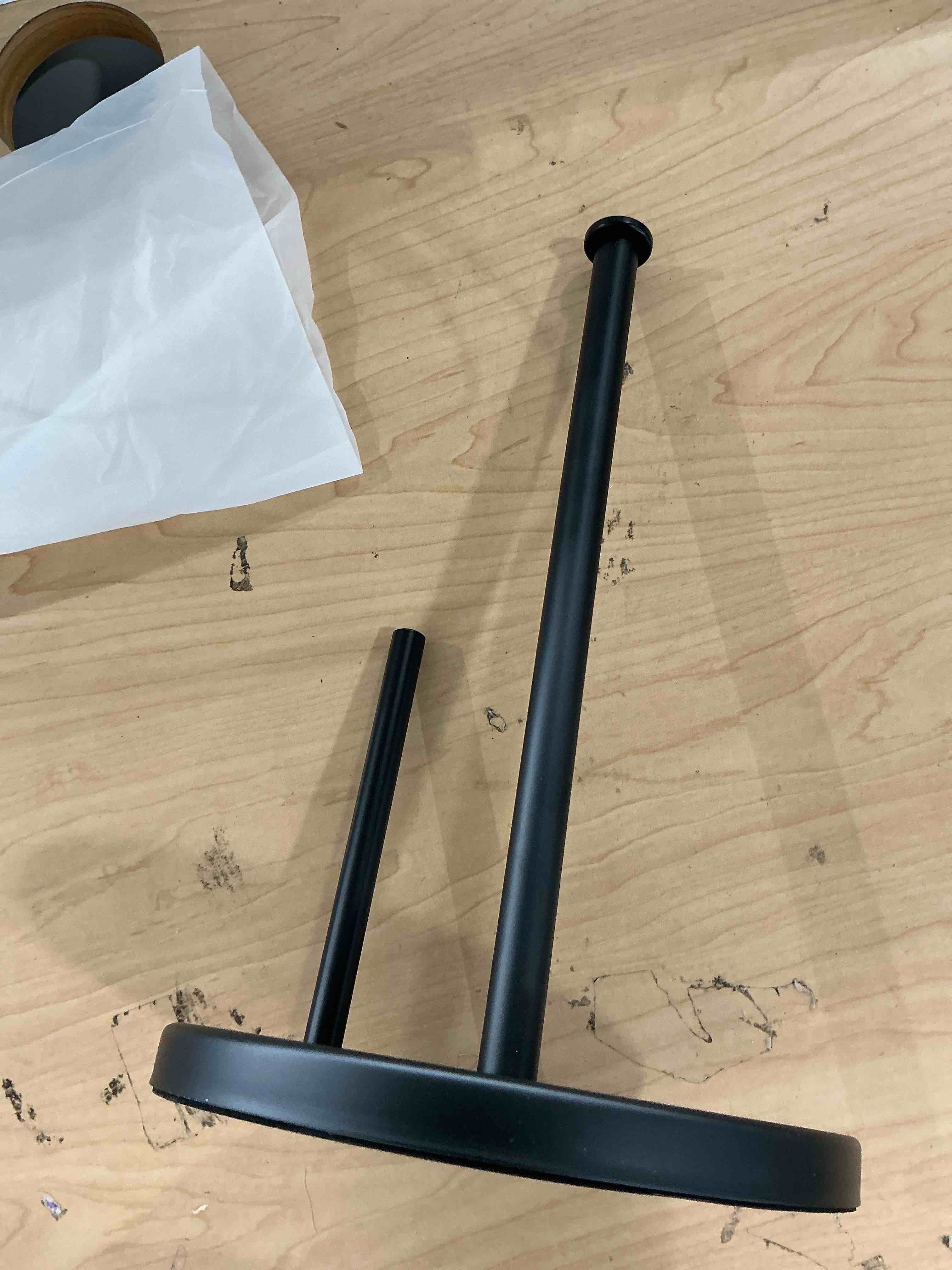 Condition photo showing Good Condition for paper towel holder countertop, standing paper roll holder with anti slip weighted base, stainless steel freestanding paper towel holder for kitchen, black