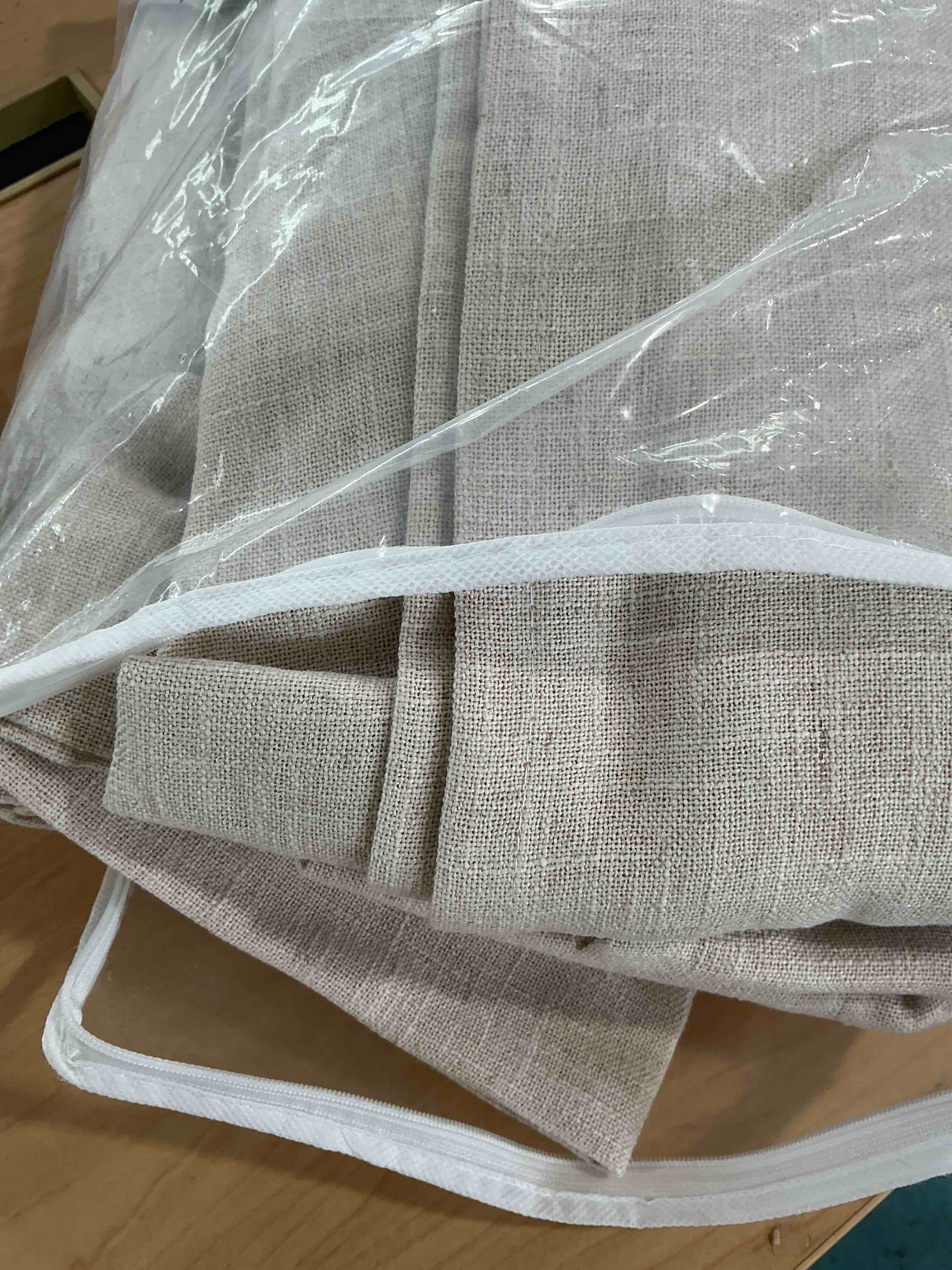 Condition photo showing Good Condition for linen pinch pleated curtains 84 inches long 2 panels for living room bedroom rustic country oatmeal flax linen pleated hooks rings back tab light filtering curtain semi sheer drapes taupe 7 ft oatmeal 40"w x 84"l (pack of 2)