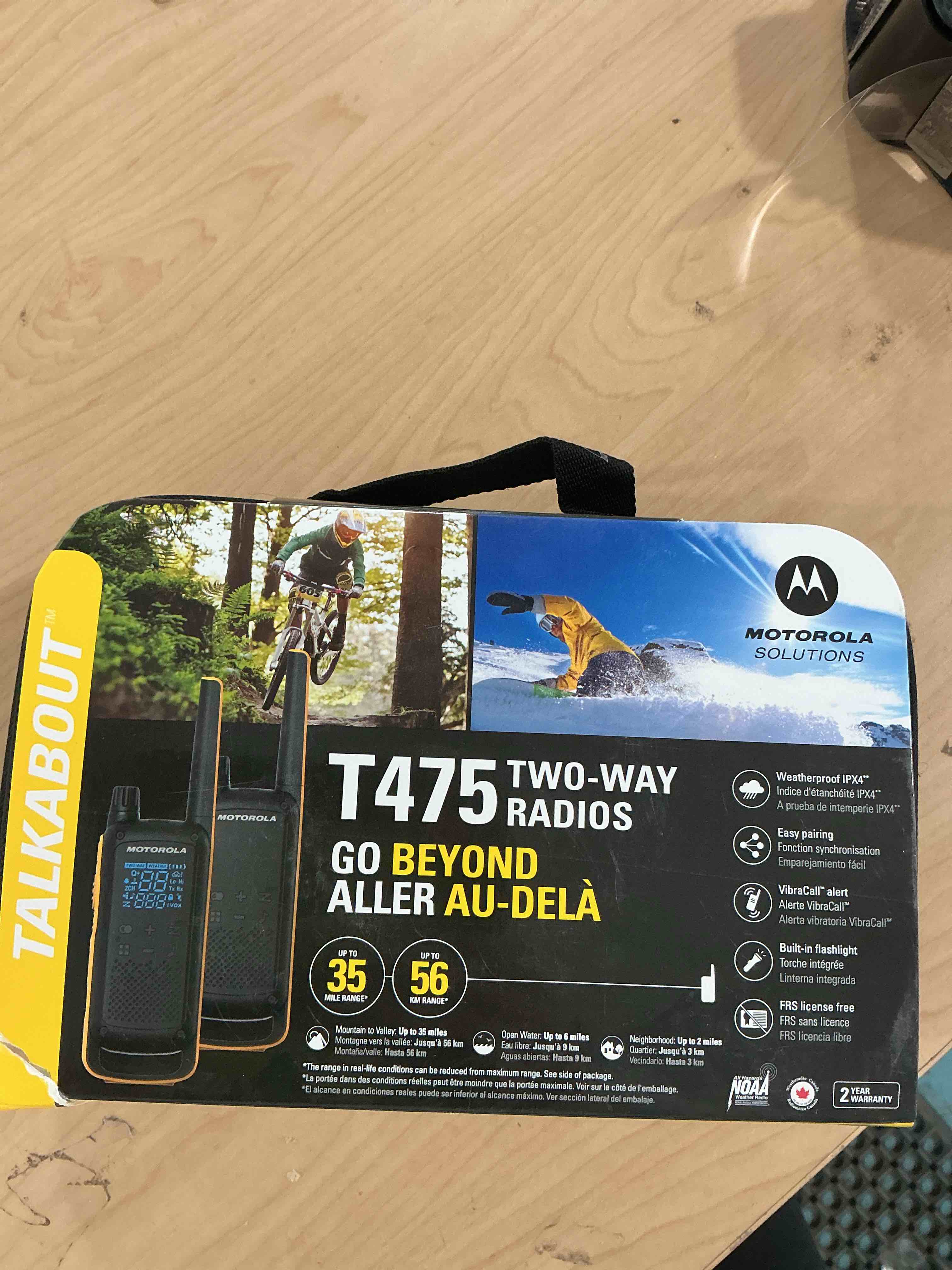 Condition photo showing Good Condition for motorola solutions talkabout t475 extreme two-way radio black w/yellow rechargeable two pack