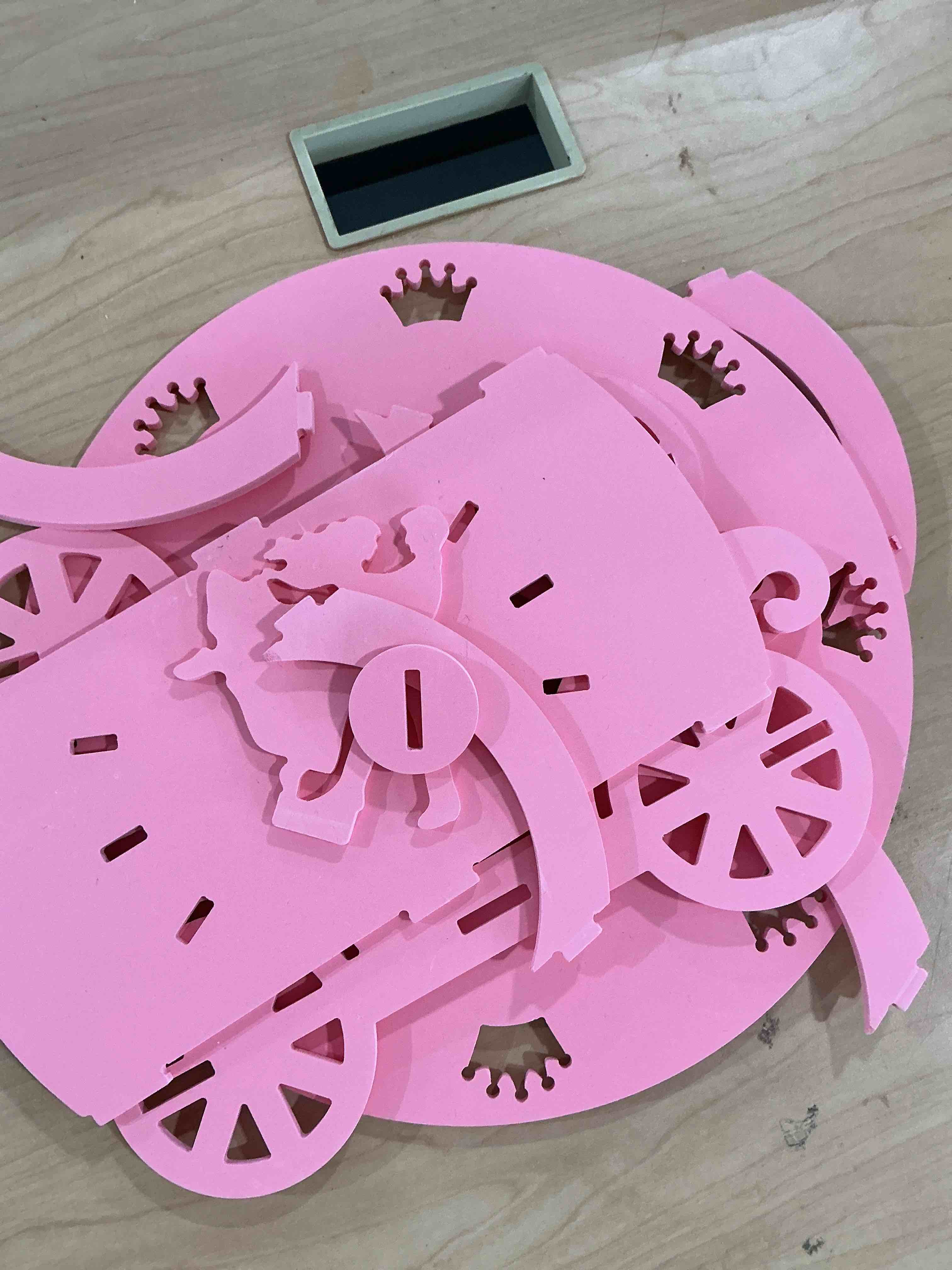 Condition photo showing Good Condition for lallisa 12" pink princess cake stand 3d pvc cake decorations with prince and princess themed holder dessert stand centerpieces for wedding birthday party supplies princess princess pink
