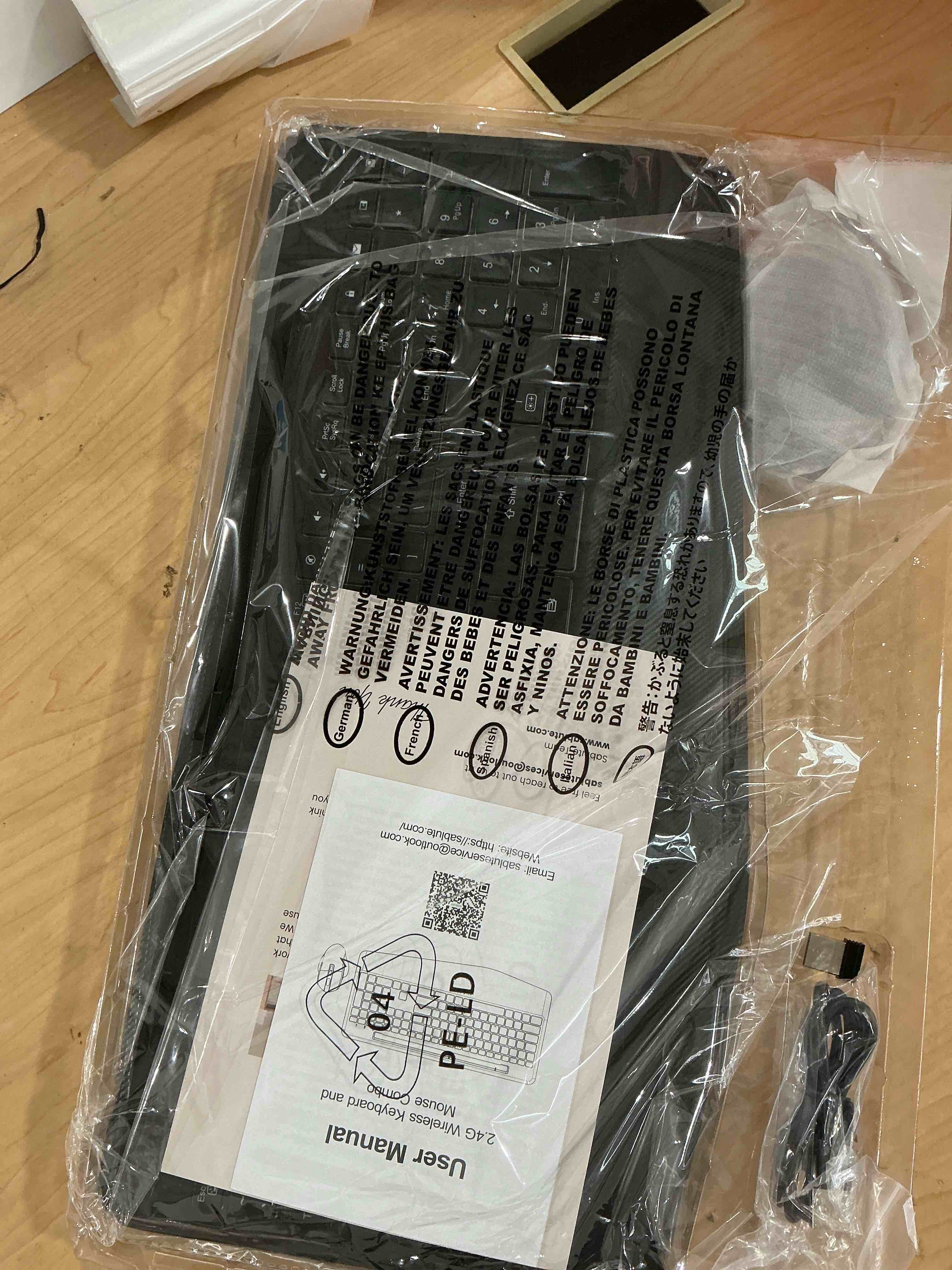 Condition photo showing New/Like New for wireless keyboard and mouse backlits, wrist rest, led mouse, rechargeable ergonomic keyboard with phone holder, silent light up combo for computer, mac, pc, laptop, chromebook (black)