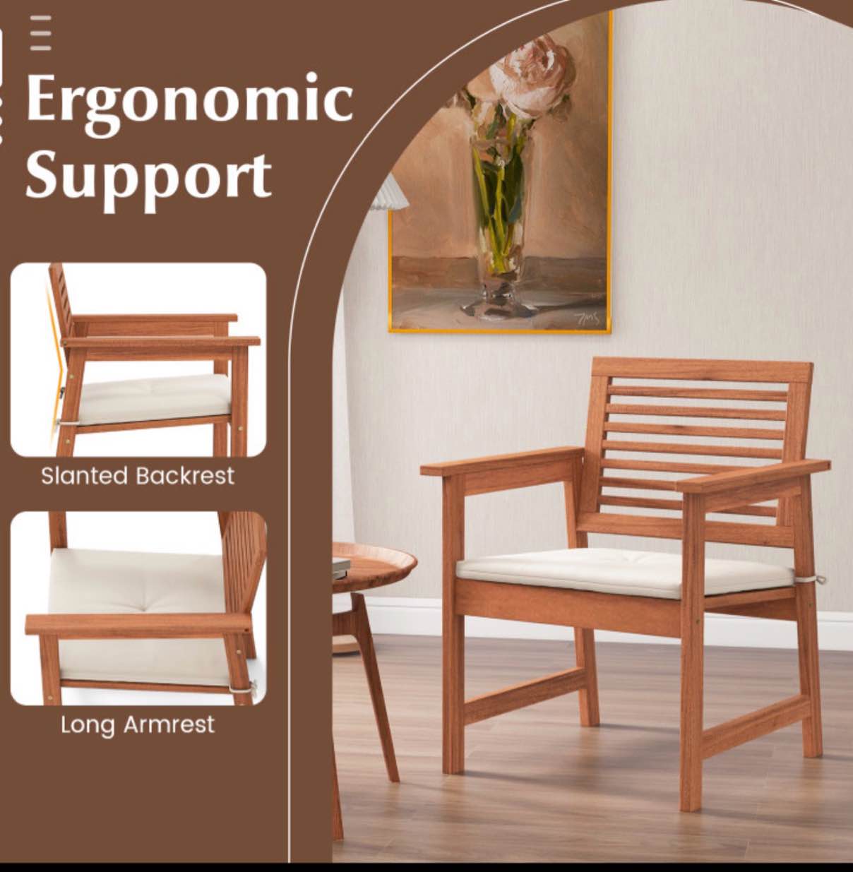 Condition photo showing As Is for patio set  with  dining chairs and table, incomplete box 2 of two box one not included incomplete set