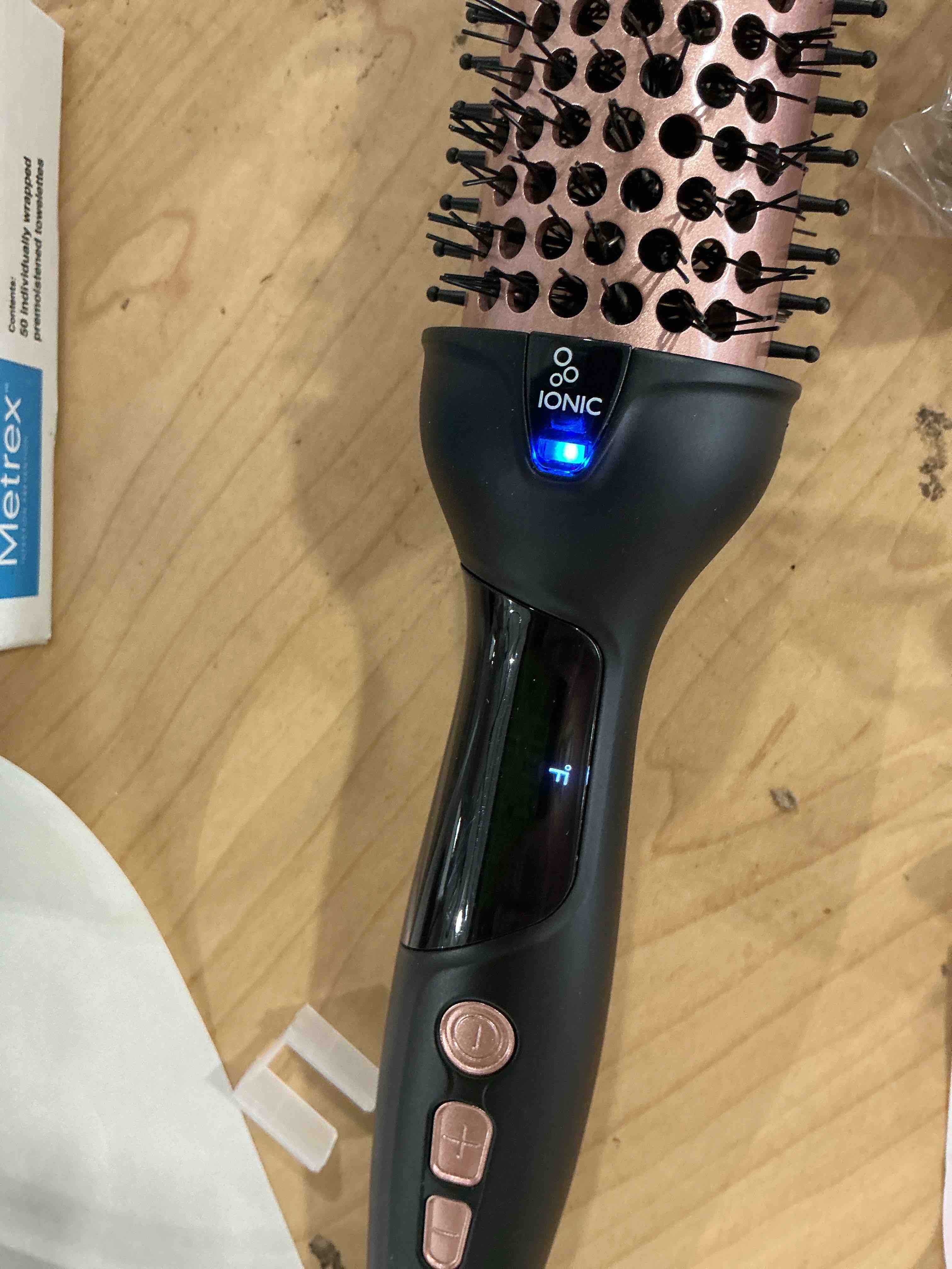 Condition photo showing New/Like New for ufree ionic thermal brush, 1.5 inch heated round brush for blowout, 30s fast heating curling brushes with 9 temp settings, dual voltage travel hair styling tool, not blow dryer