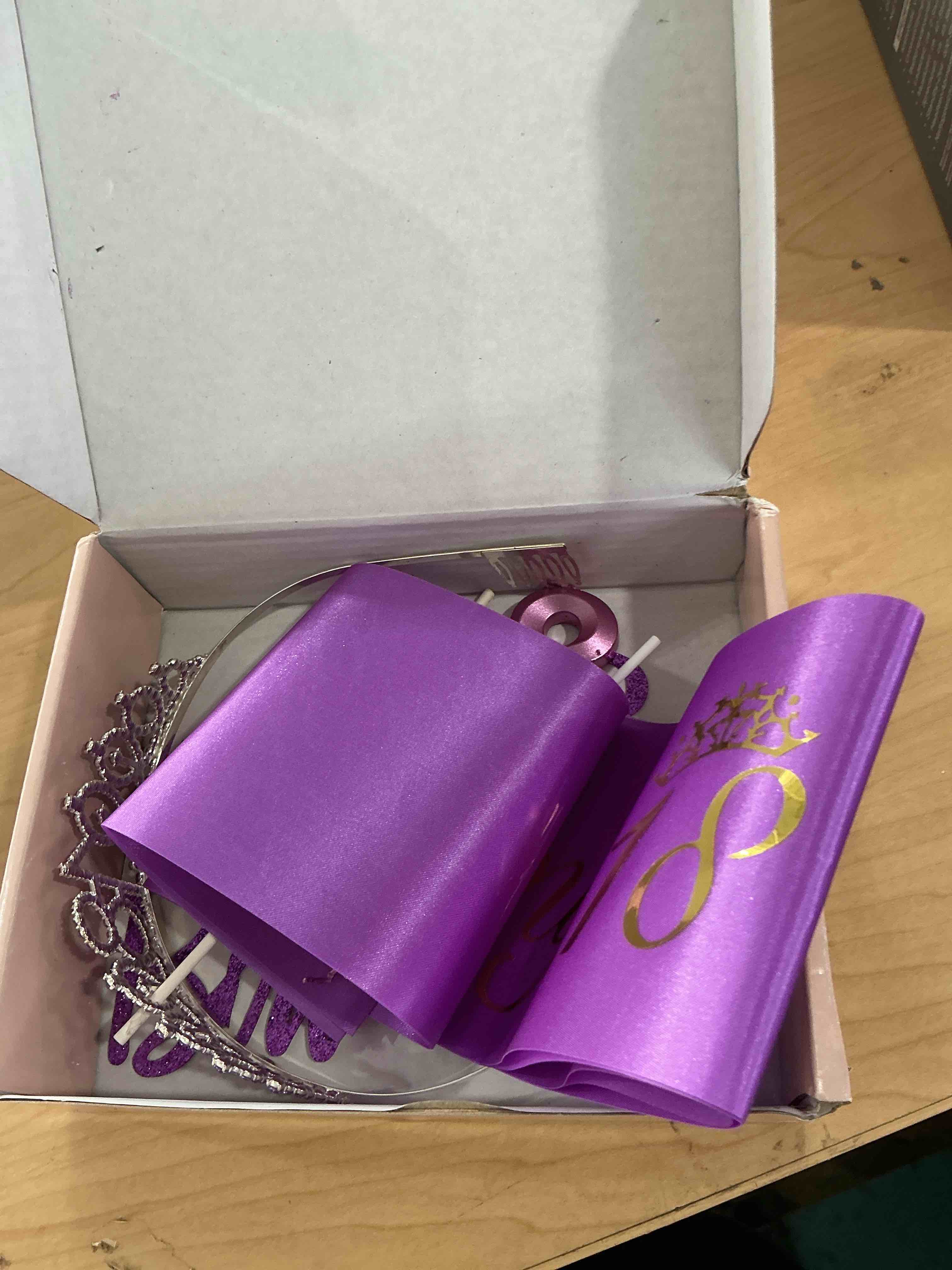 Condition photo showing Good Condition for 3rd birthday decorations for girls silver with 3rd birthday sash and tiara, cake topper and candle, silver number balloon, 3 year old gifts for girls