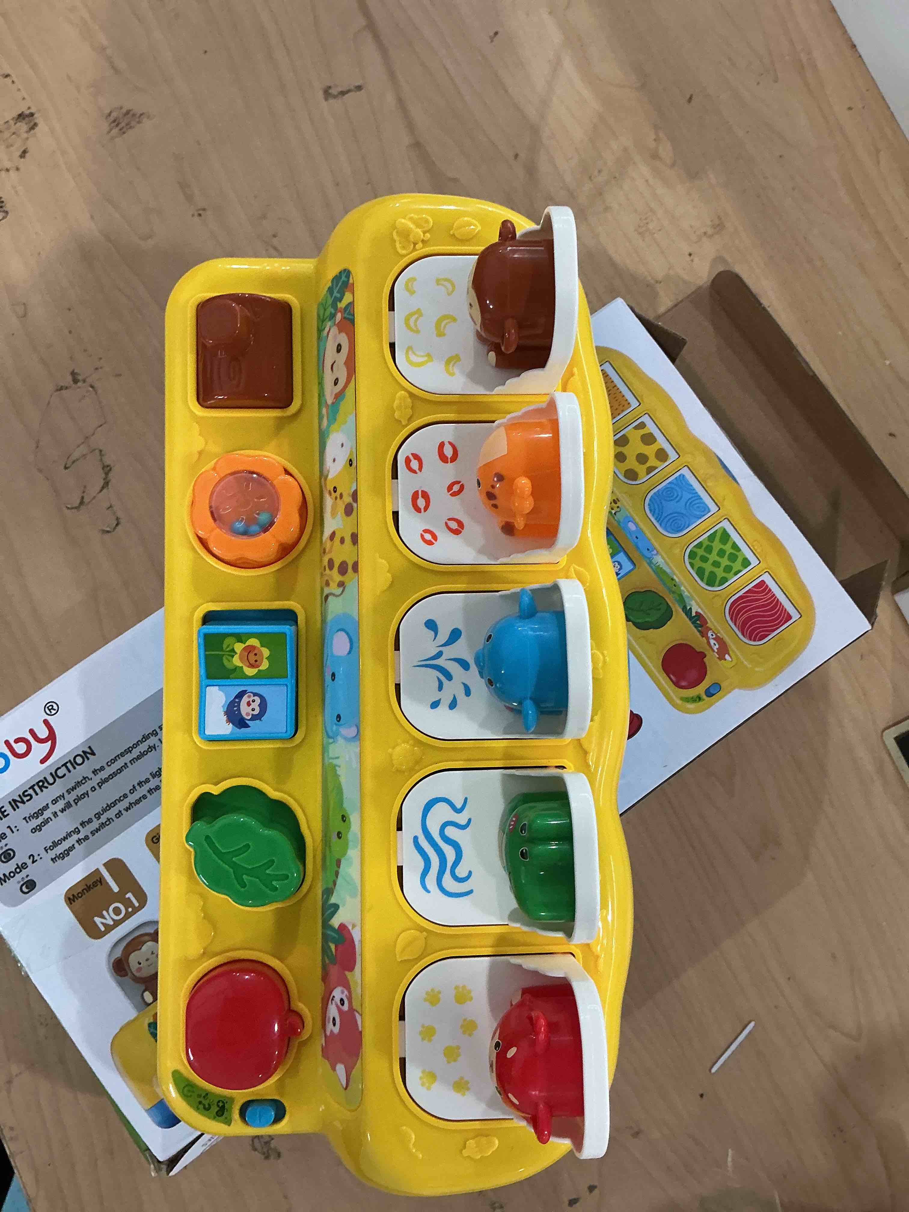 Condition photo showing New/Like New for interactive pop up animal toys with music & light, montessori cause and effect toys for 1 year old boy girl early learning musical baby toy 9-12-18 months stem toddler toy age 1-2 gift for infant