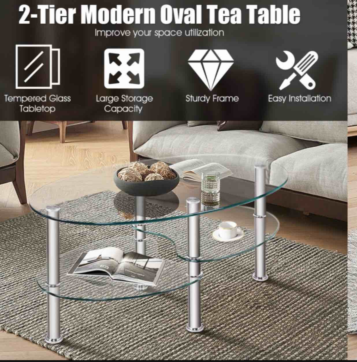 tempered glass mobile side, coffee table