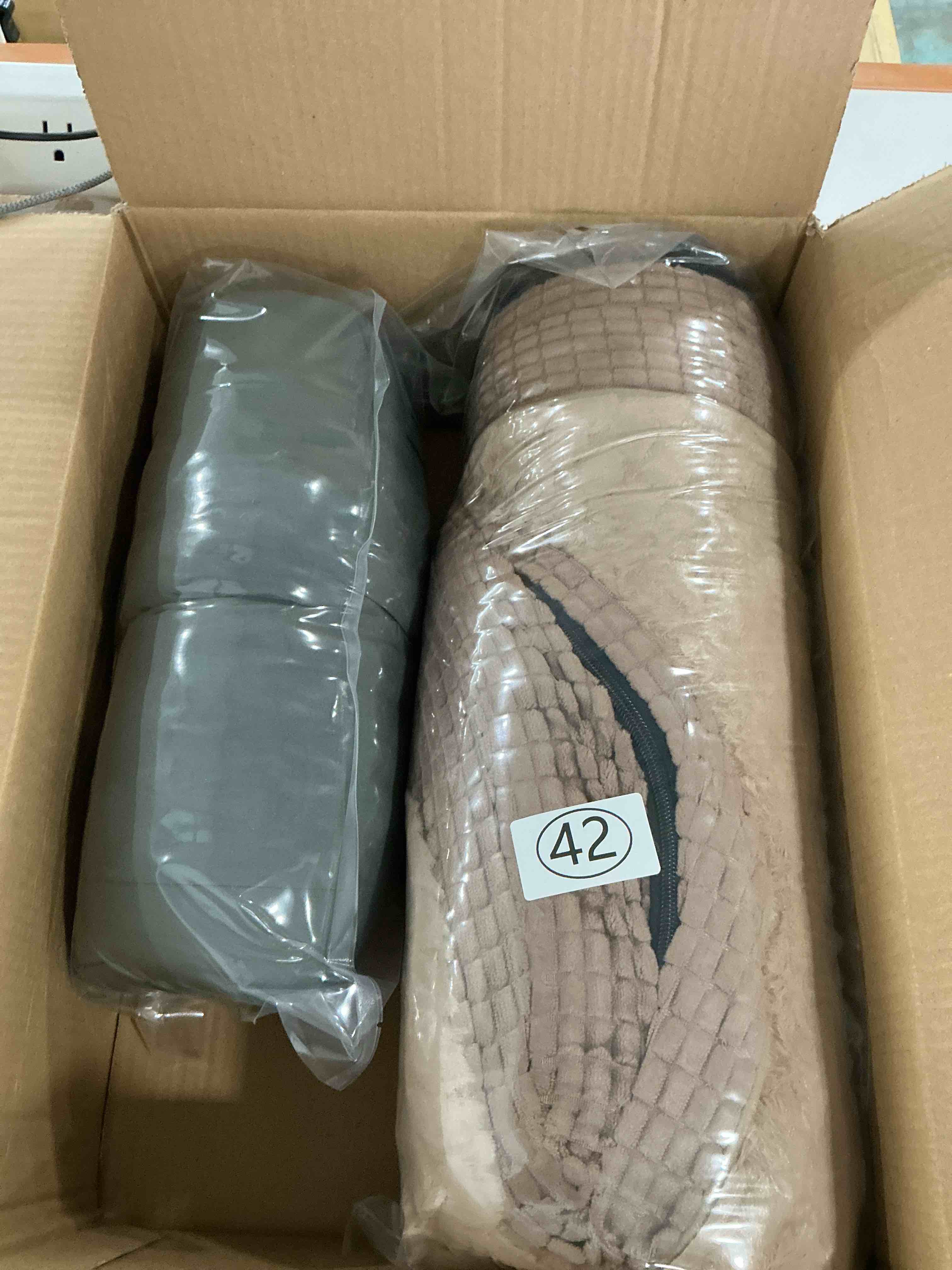 Condition photo showing New/Like New for joejoy orthopedic dog beds large sized dog, xl egg-crate memory foam pet couch bed with bolster sides, waterproof lining, removable washable cover & non-slip bottom, brown xl(42"x 32"x 7.5") brown