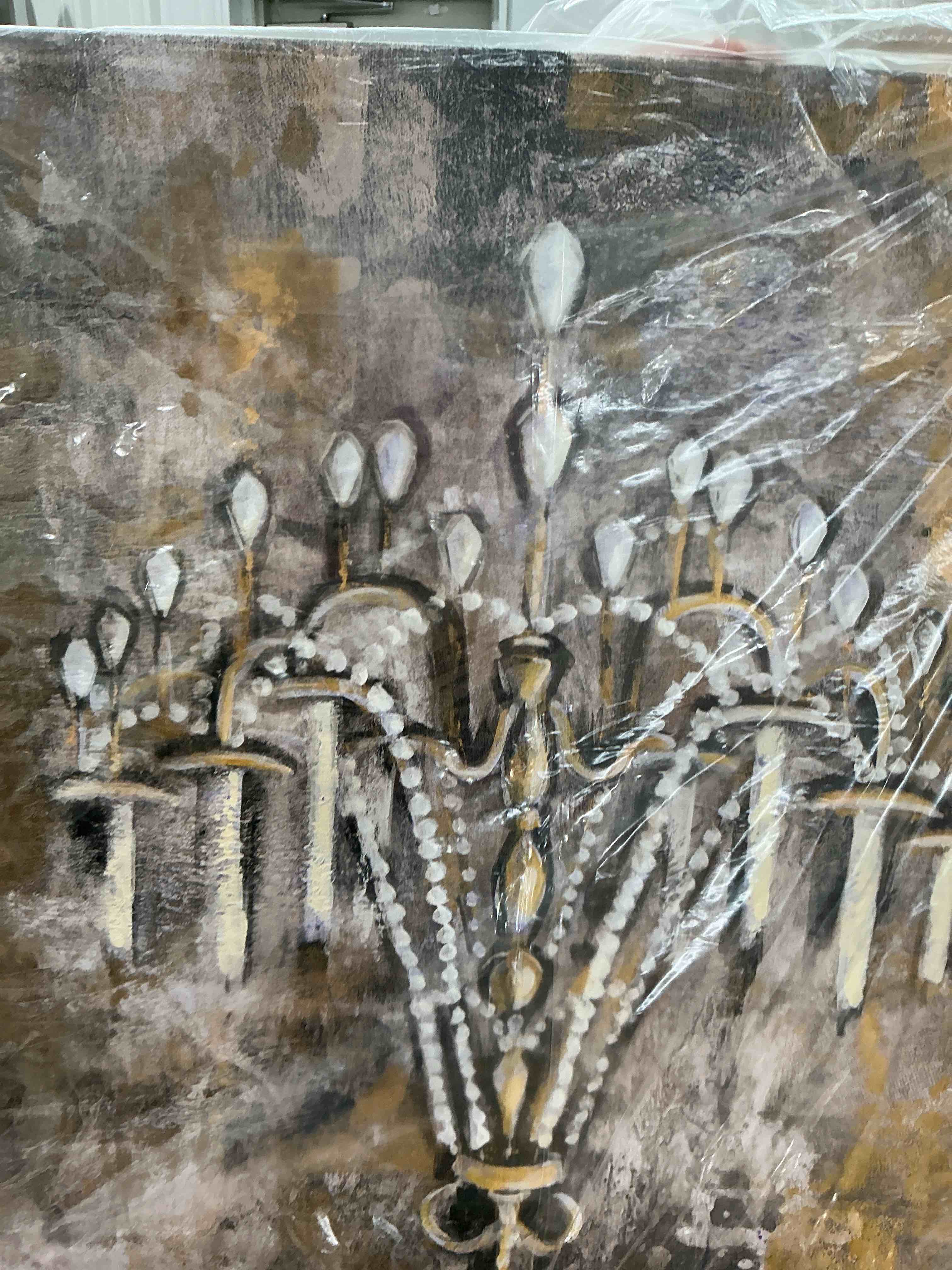Condition photo showing Brand New for trademark fine art vintage chandelier ii by silvia vassileva, 14x14-inch