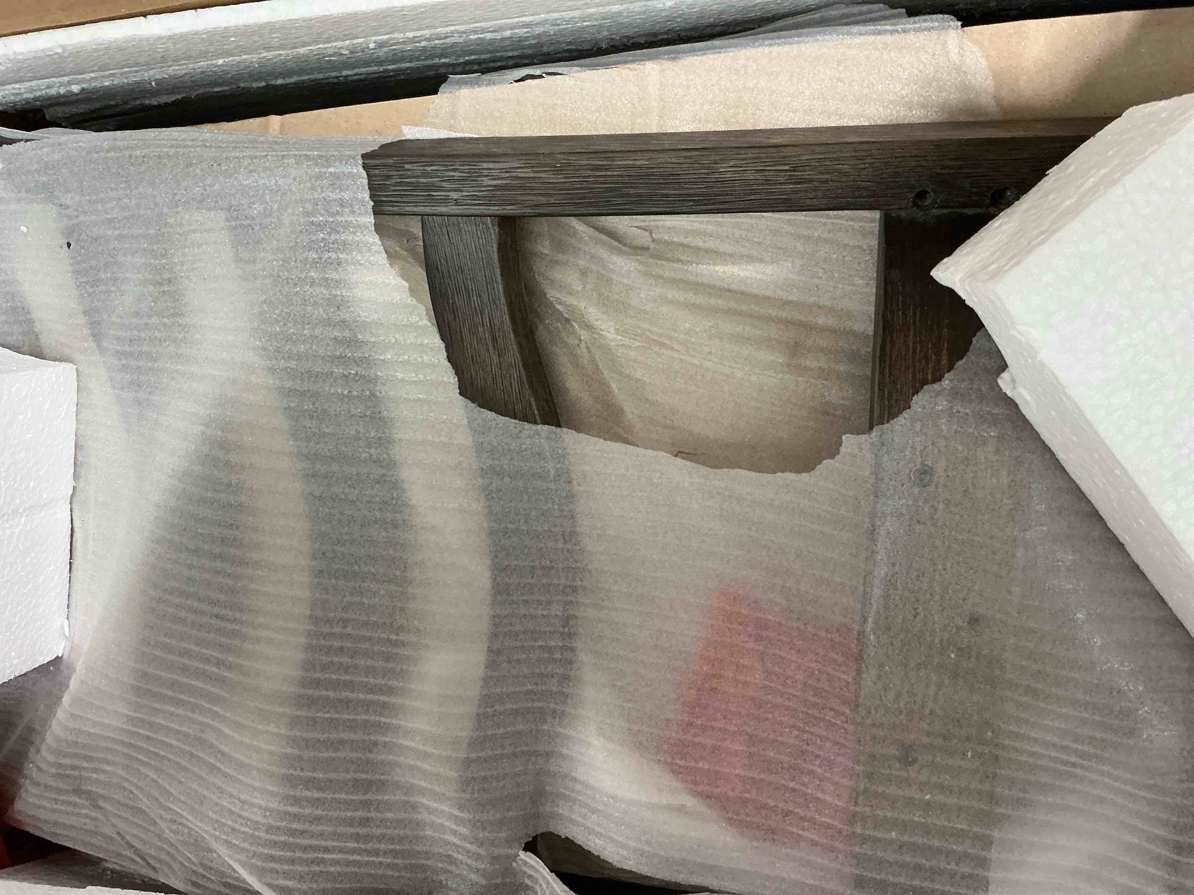 Condition photo showing New/Like New for liberty furniture industries, inc. double bridge splat back counter chair (2 pack) crème colored fusion!!!