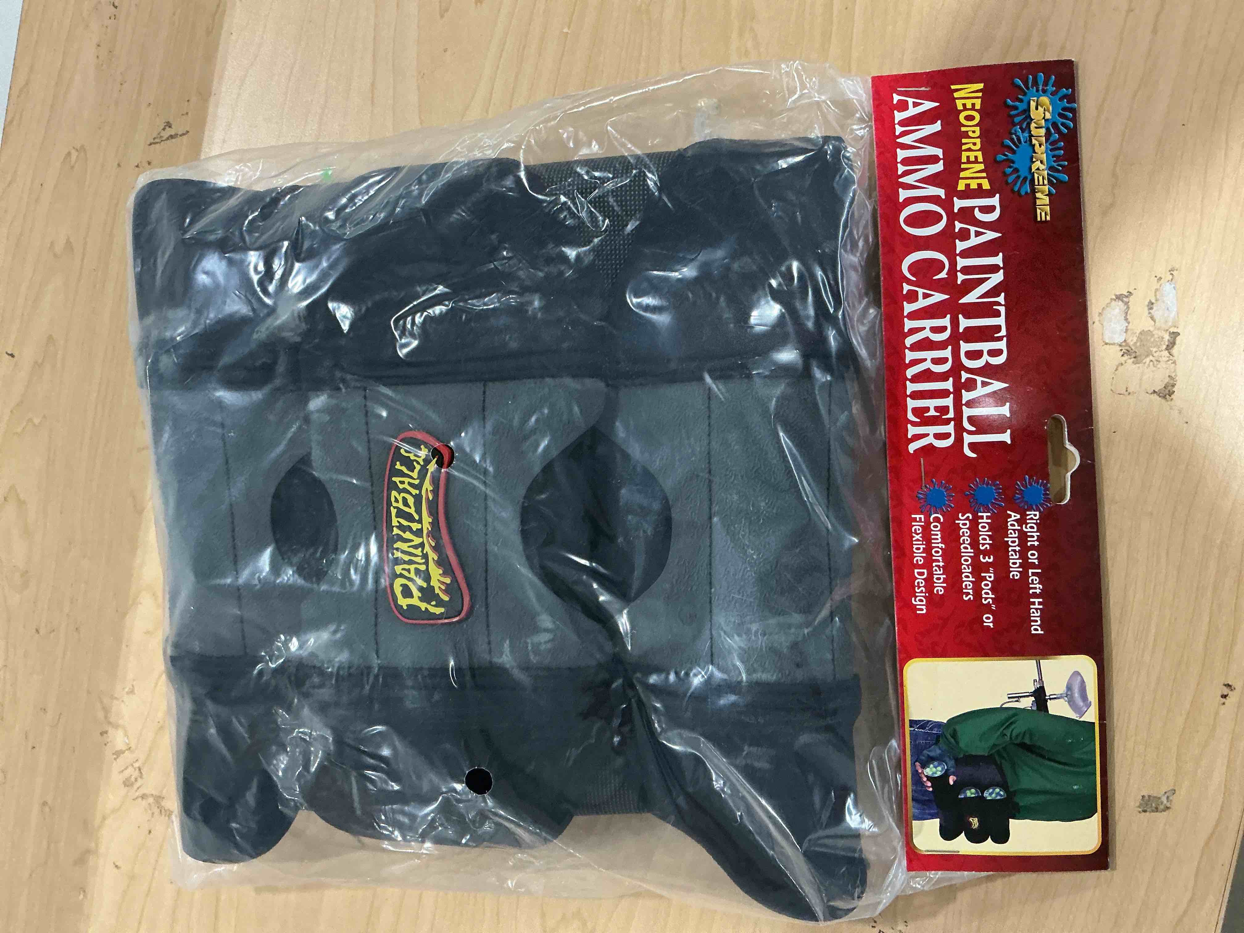 Condition photo showing New/Like New for supreme neoprene paintball ammo carrier for paintball battle holds three pods