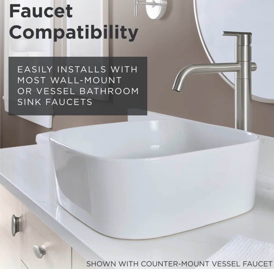 16 in.² vessel bathroom sink above counter ceramic vanity sink