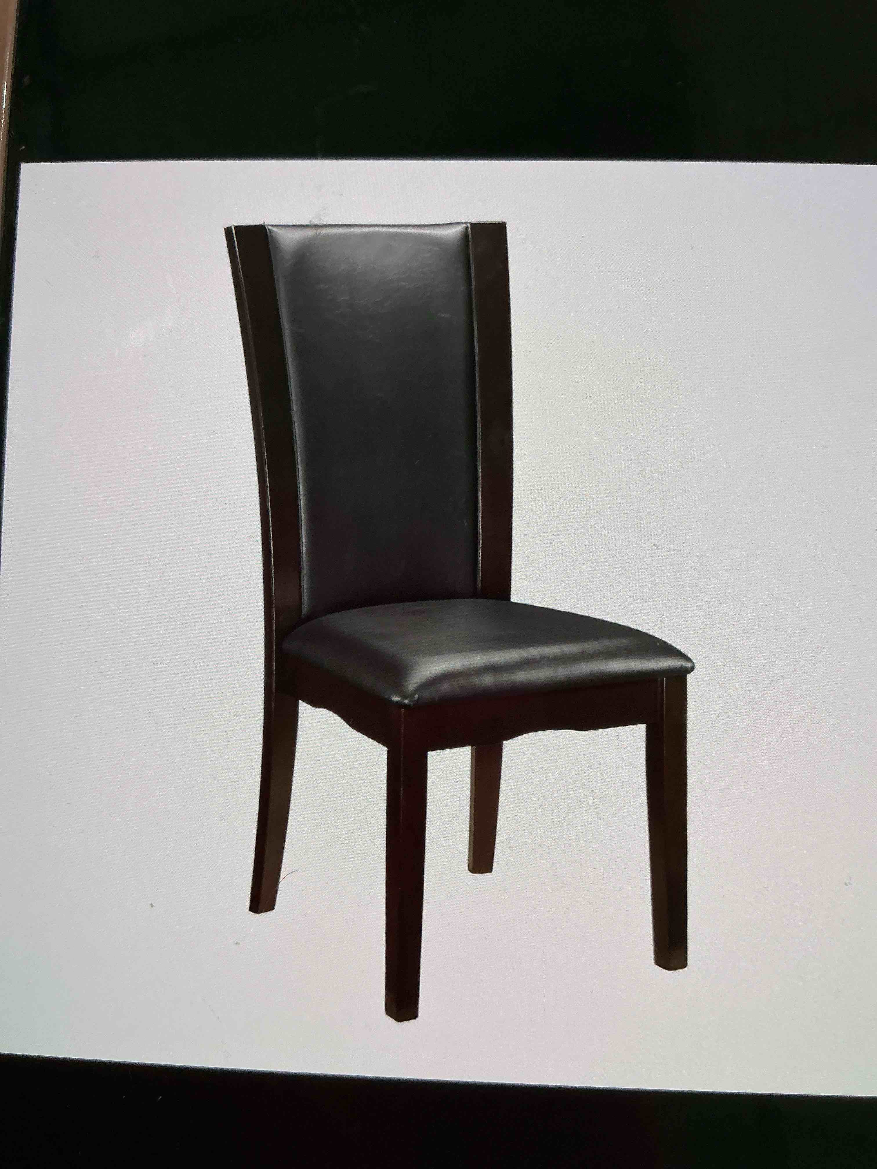 Condition photo showing Brand New for 71os side chair, daisy collection dining room chair, set up two wood frame espresso finish