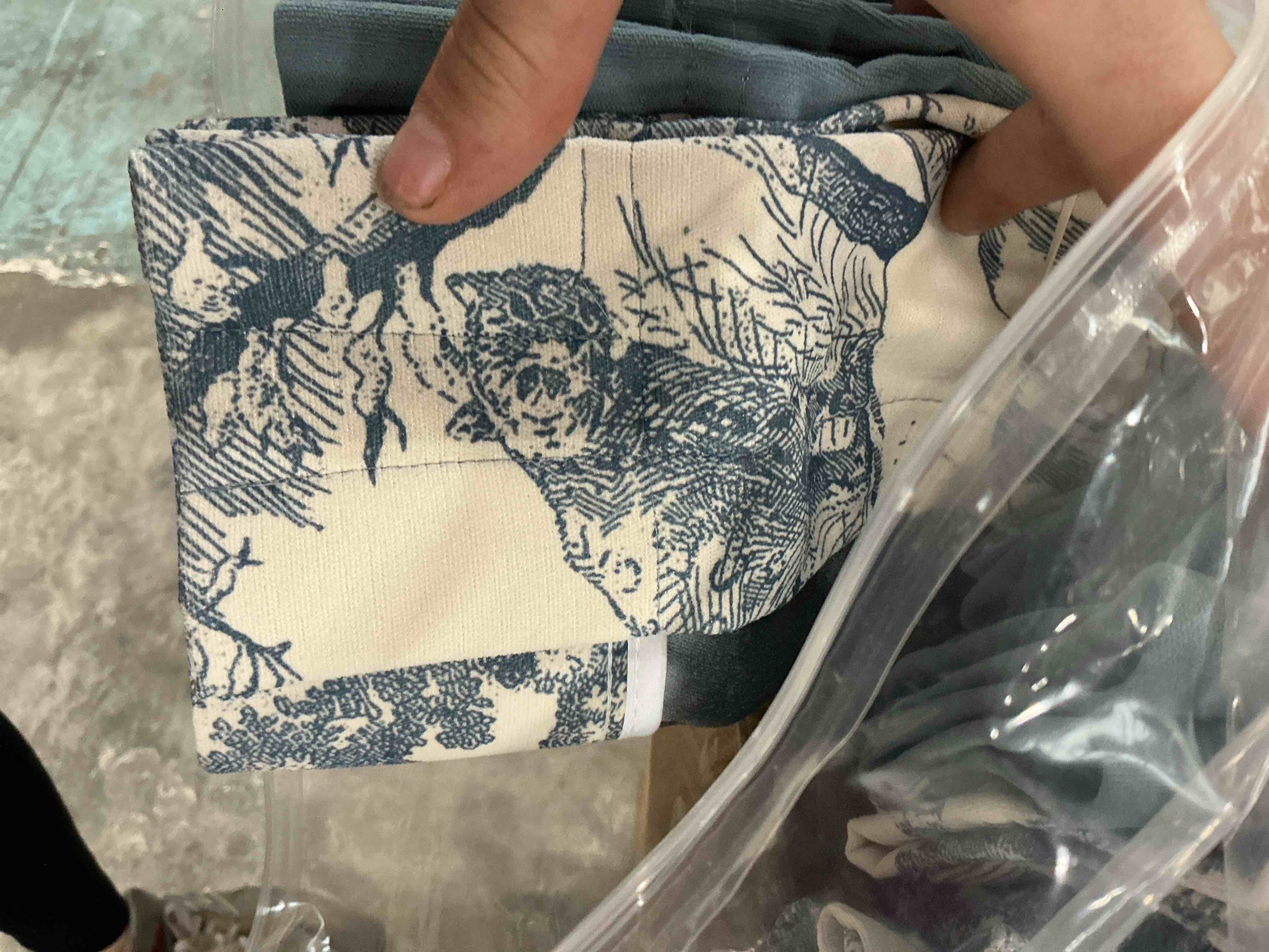 Condition photo showing New/Like New for koufall light blue blackout curtains 96 inch long 2 panel set,linen textured black out room darkening back tab pleated dusty stone blue curtain drapes for bedroom living room with cat design 