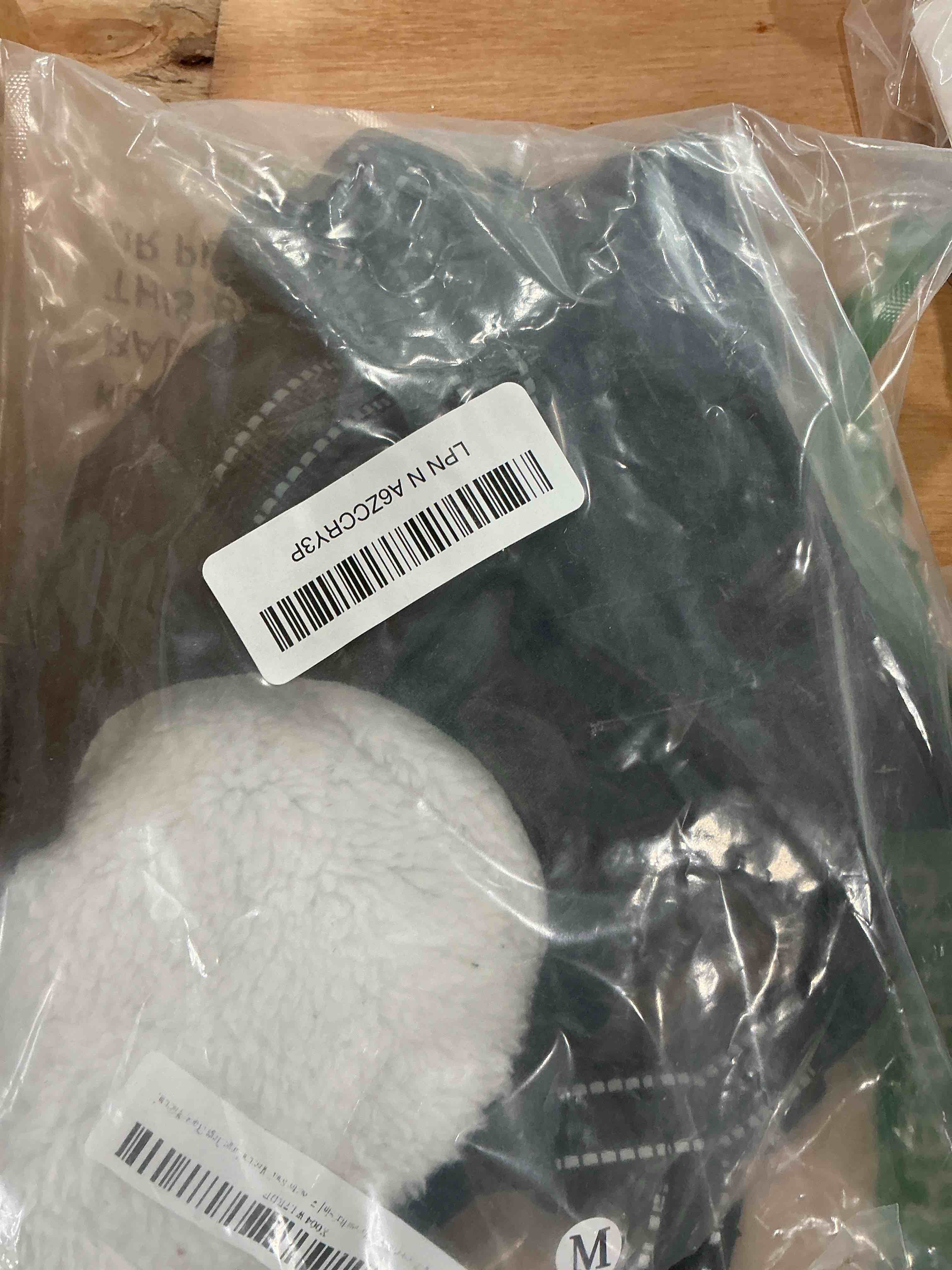 Condition photo showing New/Like New for dog coat with harness,waterproof dog winter jacket with harness built in puppy cold weather coats with zipper warm fleece dogs for small & medium large dogs(black,m) black medium
