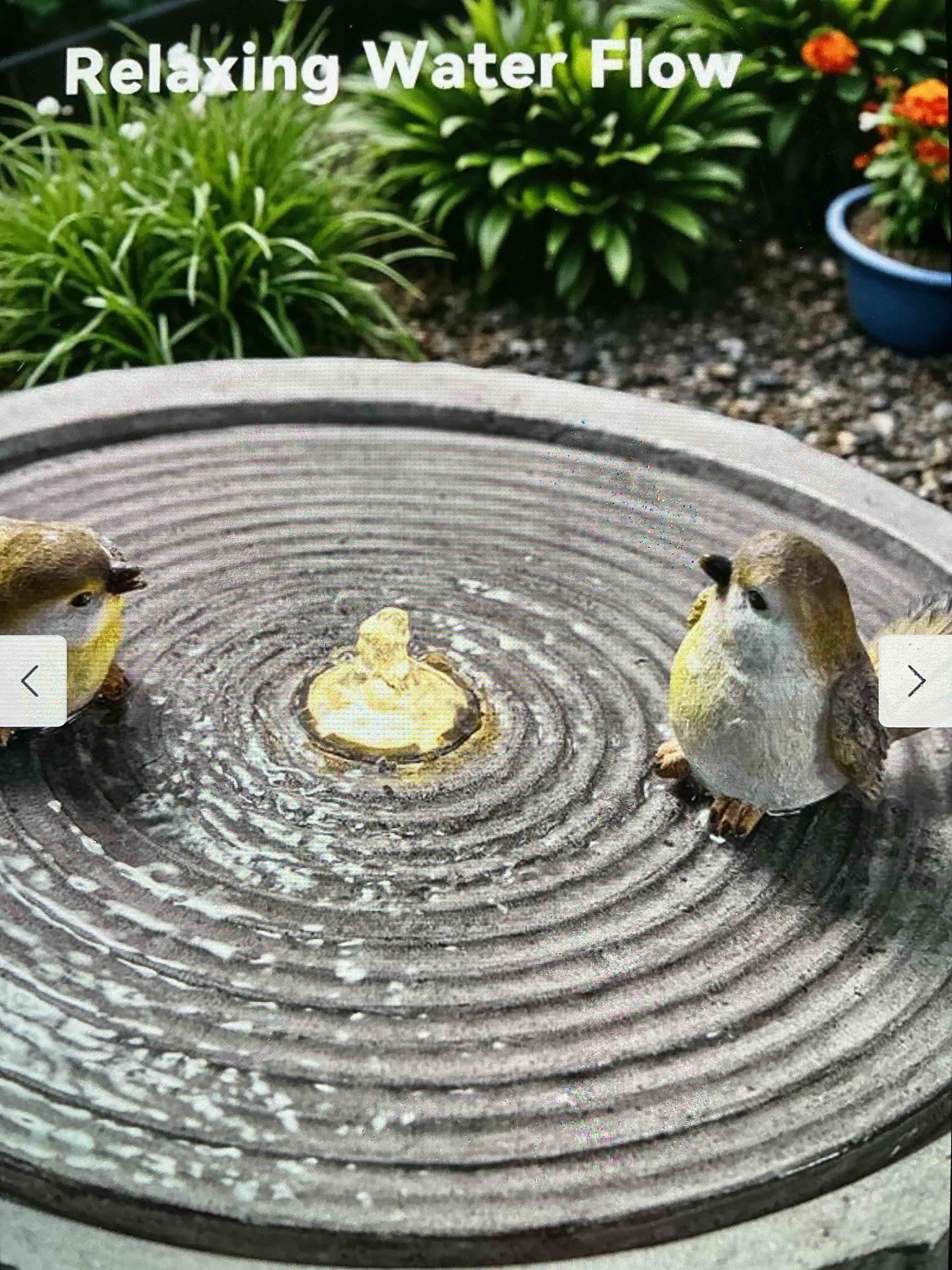 Condition photo showing New/Like New for meatball 28.35 two birds led birdbath outdoor fountain with elegant design for patio and garden decor