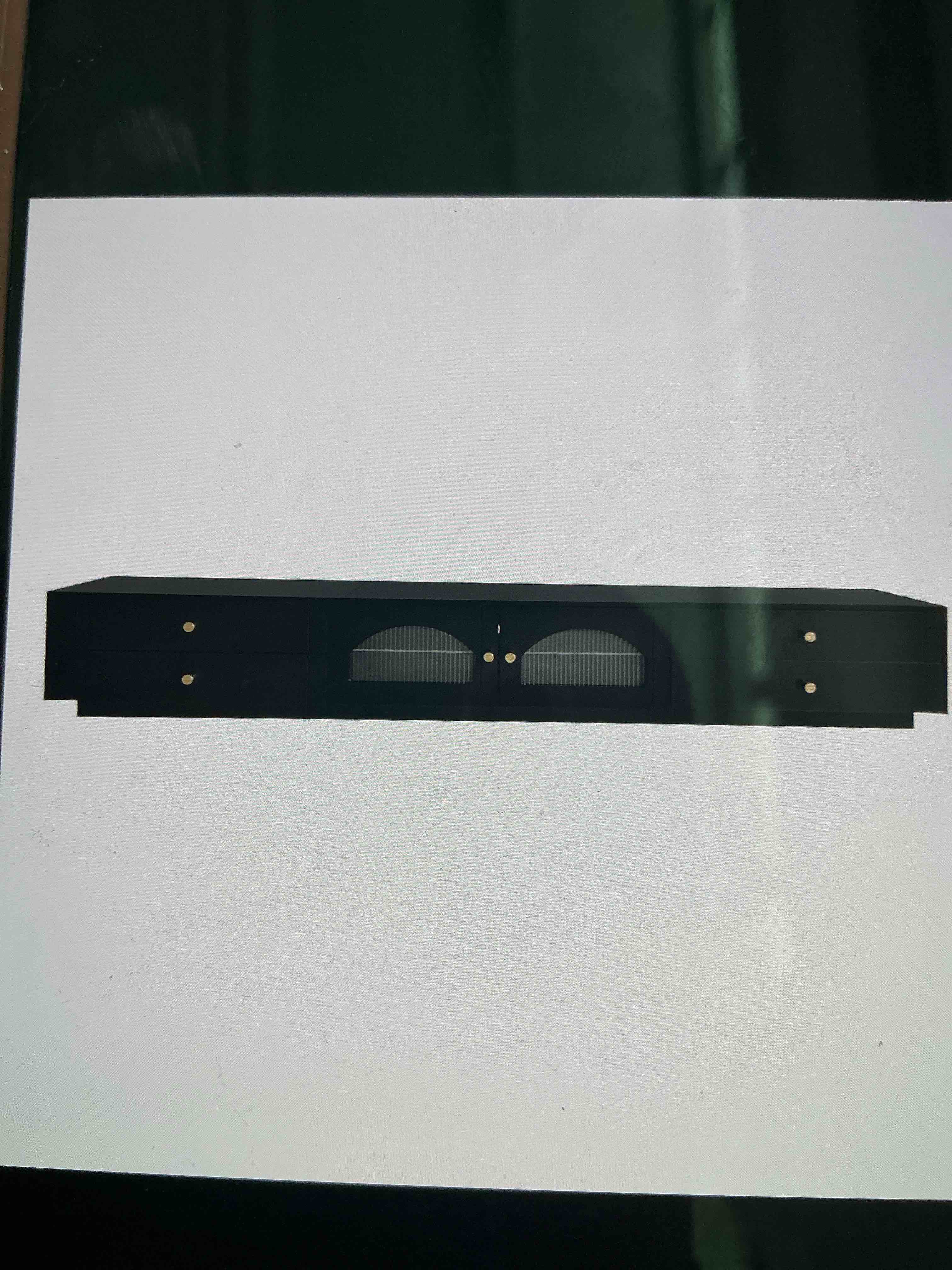 Condition photo showing Brand New for tv stand with glass doors media console for tvs up to 95 inch tempered glass shelf multi storage options