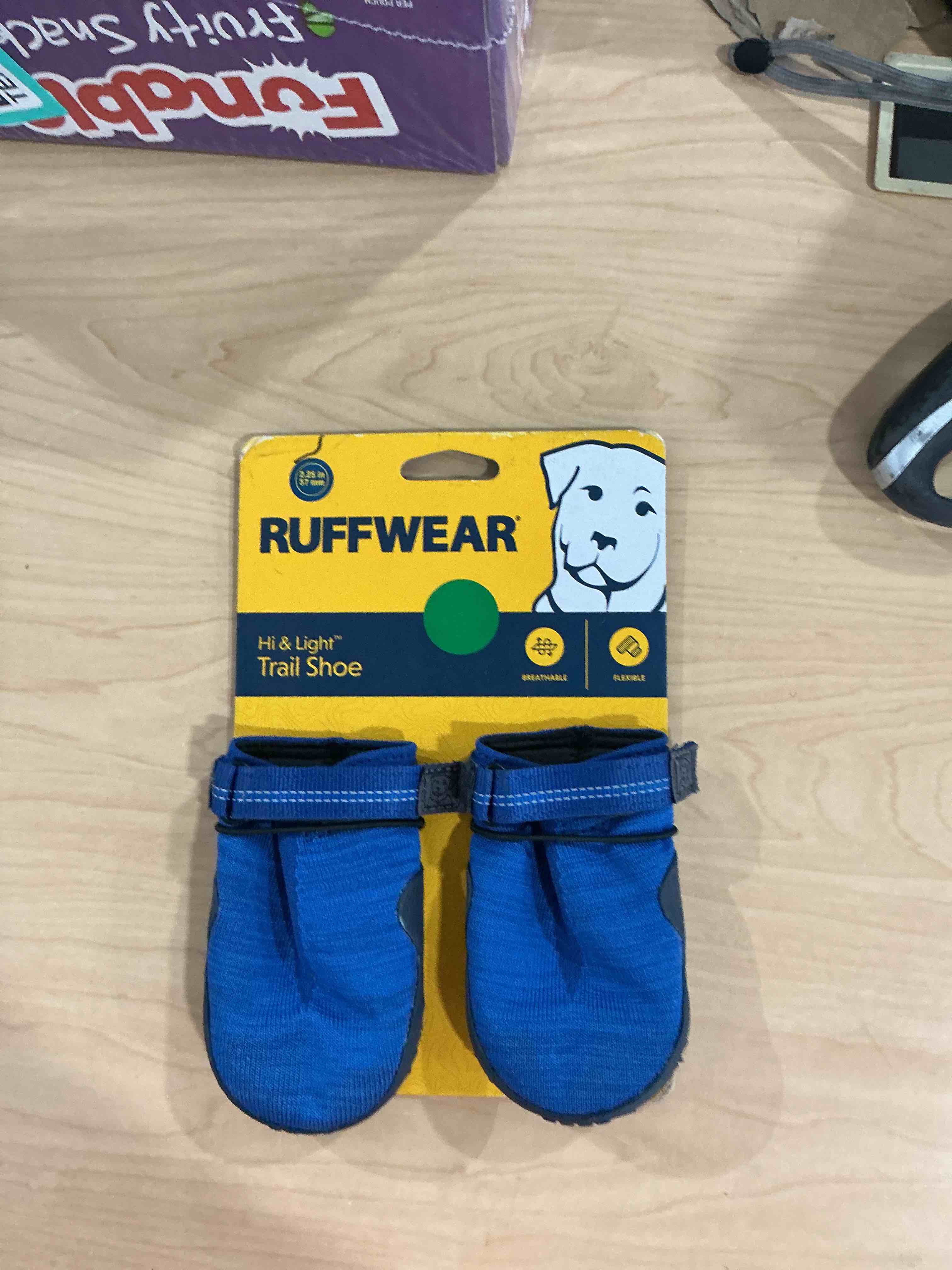 Condition photo showing New/Like New for ruffwear, hi & light dog shoes, featherlight paw protection with enhanced ground feel & agile performance for fast adventures, blue pool, 2.00"