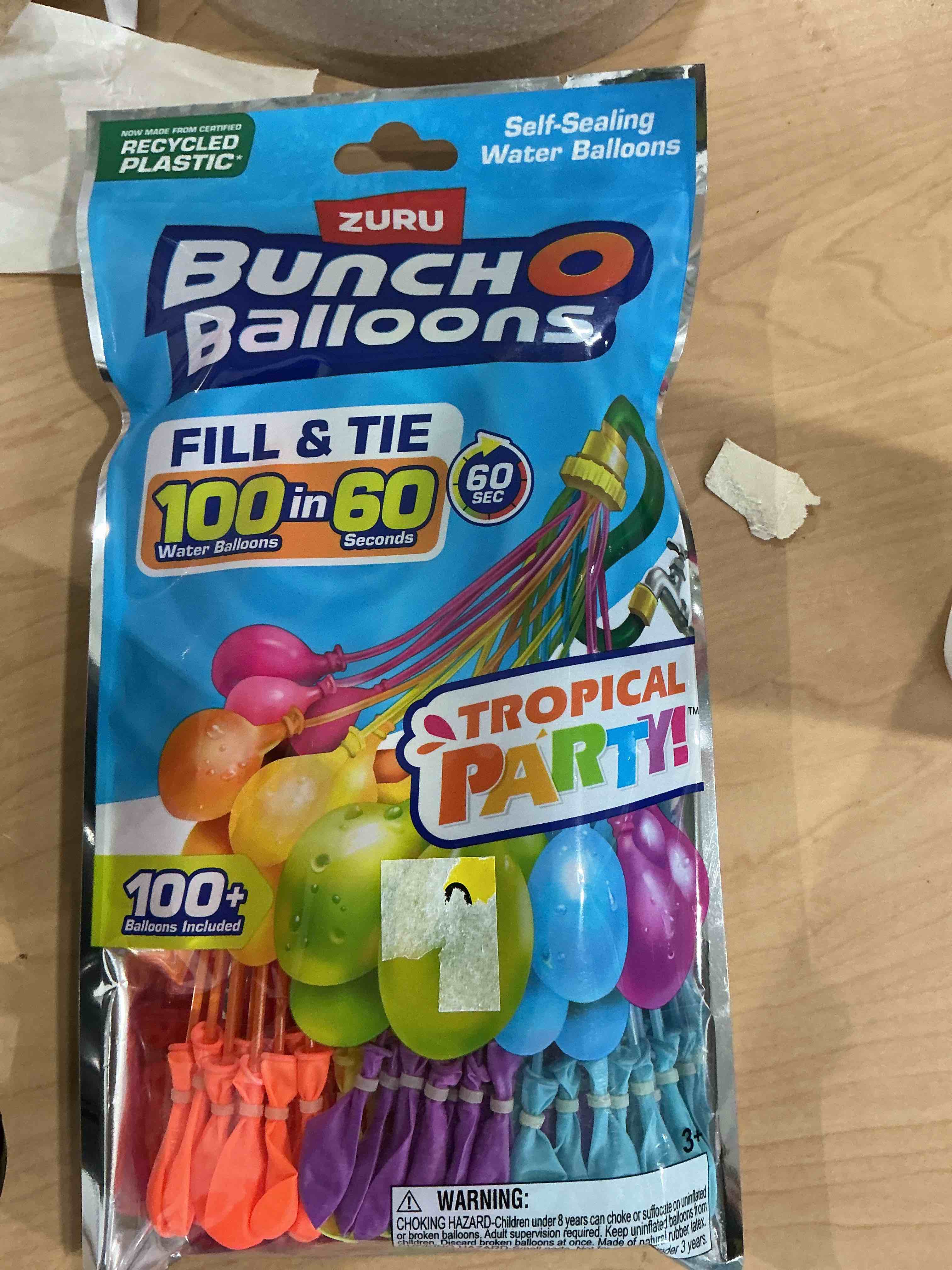 Condition photo showing New/Like New for zuru bunch o balloons rapid filling water balloons plastic rubber assorted 100 pc