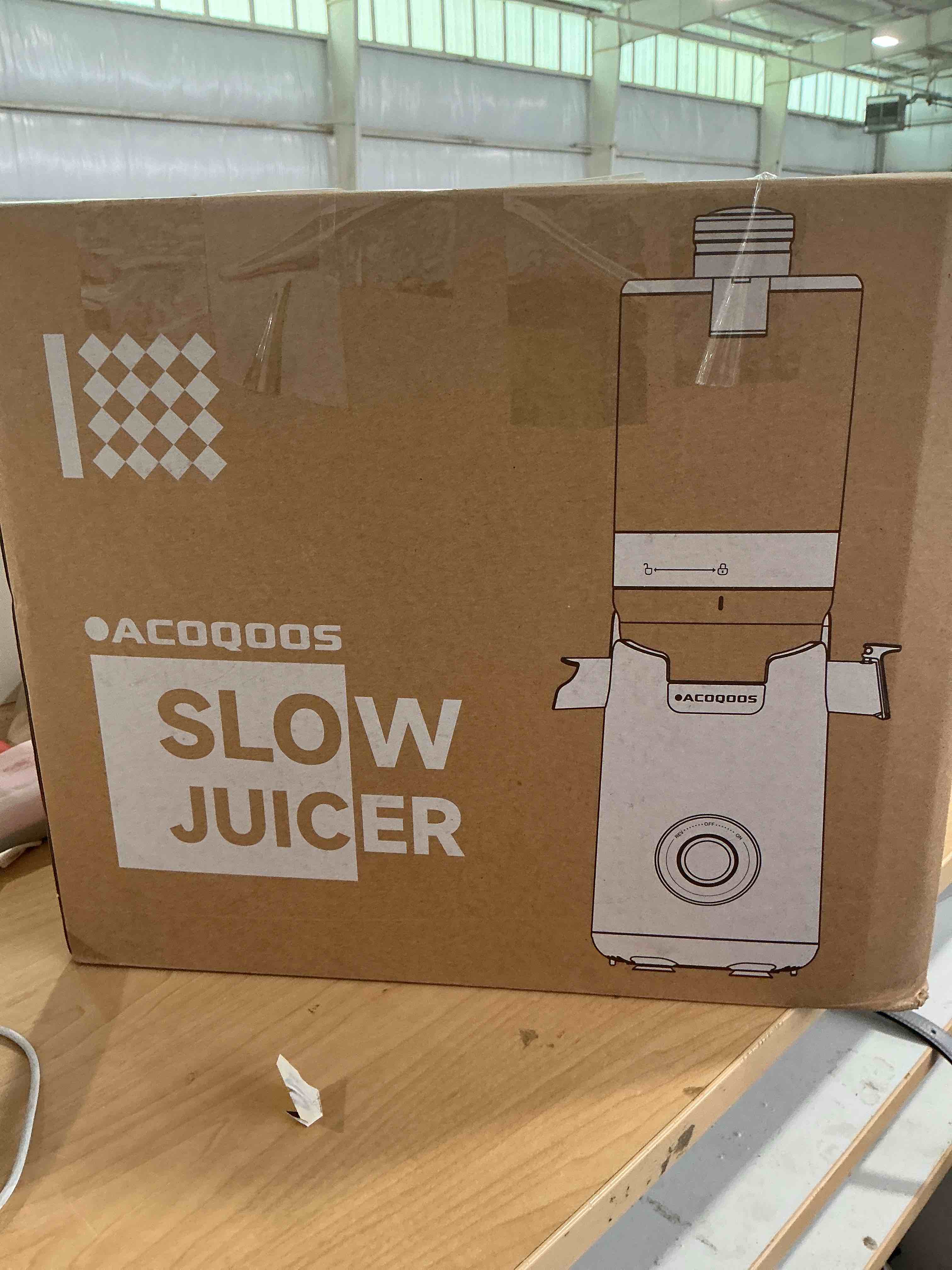 Condition photo showing New/Like New for acoqoos juicer machines, 5.3" wide chute for whole fruit and vegetable,1.8l auto-feed time-saver, slow masticating high yield, easy to clean cold press juicer with 2 cups